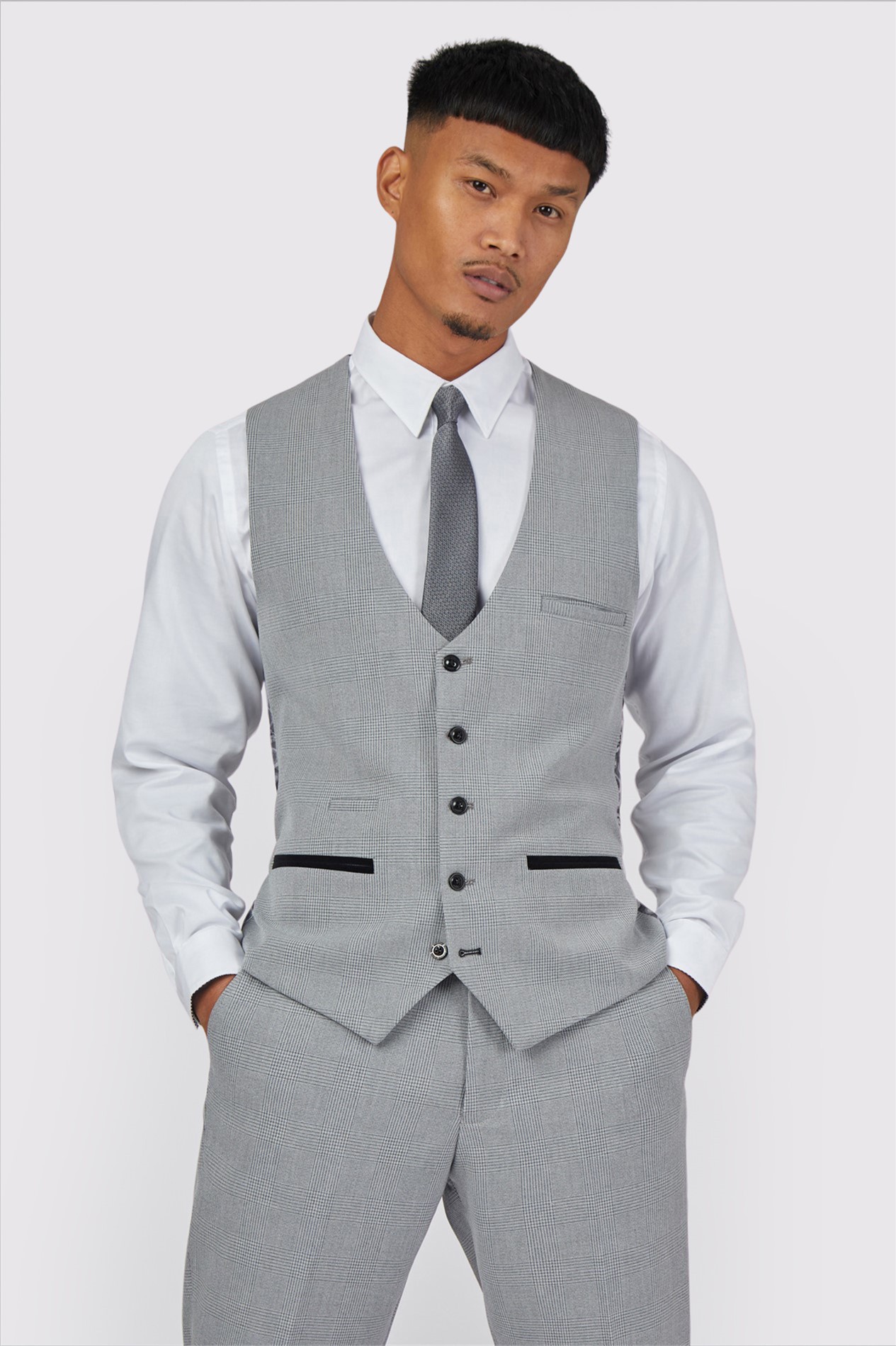 Marc Darcy Slim Fit Bromley Grey Waistcoat