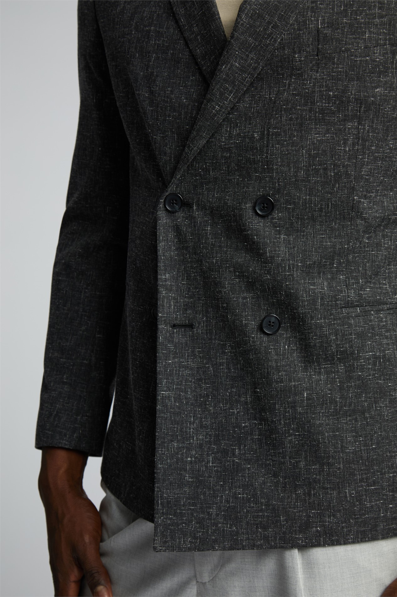 Limehaus Charcoal Peak Double Breasted Blazer
