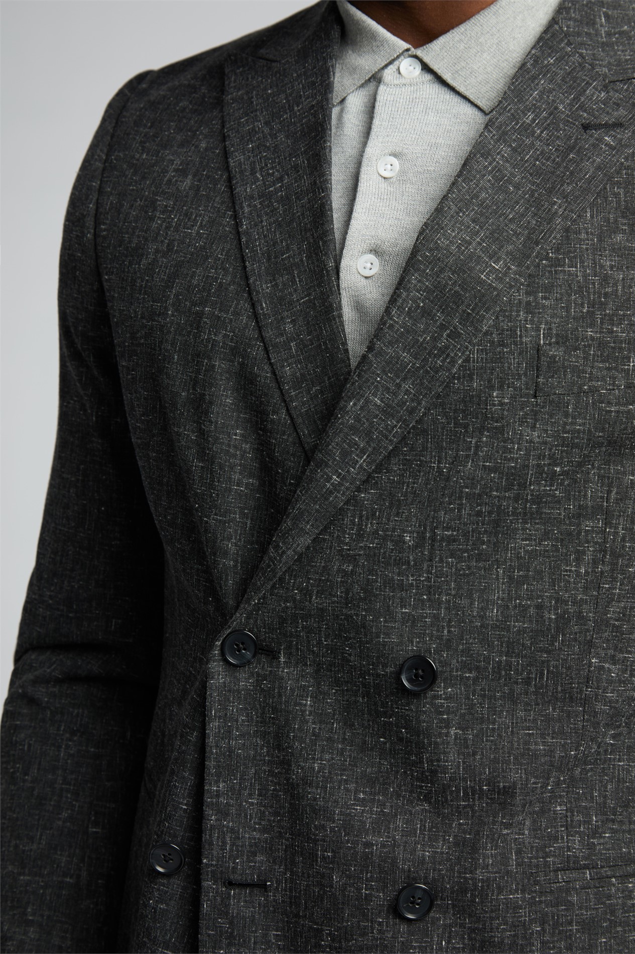 Limehaus Charcoal Peak Double Breasted Blazer