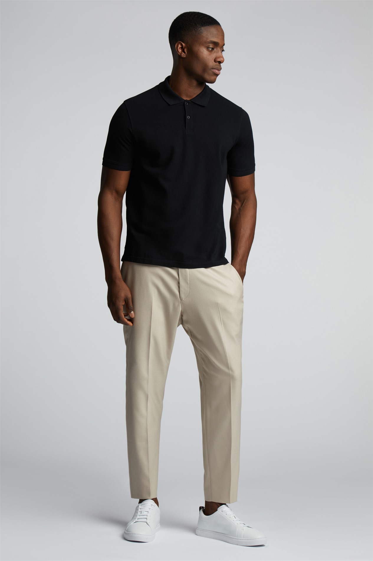 Limehaus Black Pique Organic Cotton Polo Shirt | Suit Direct