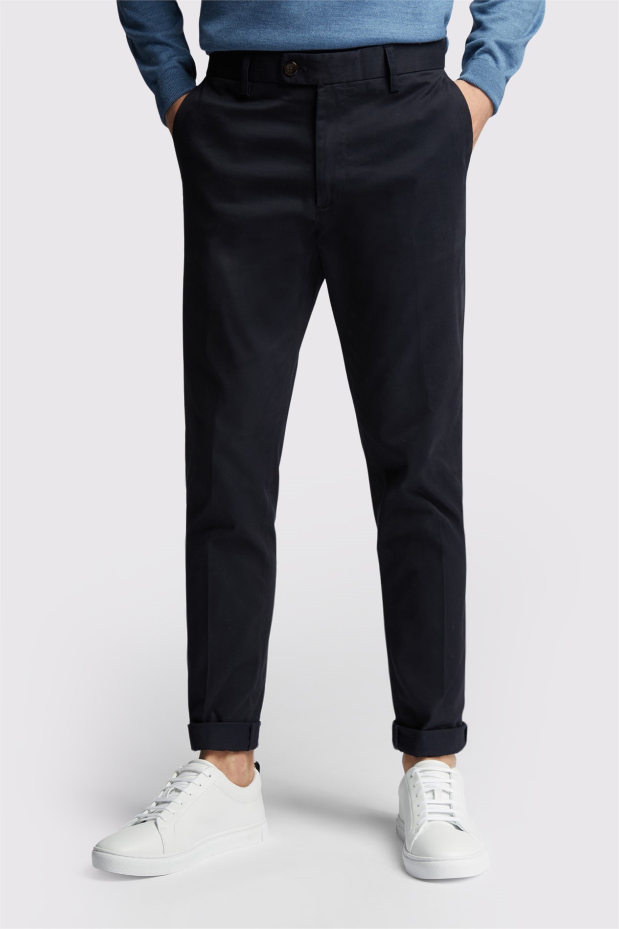 Limehaus Tailored Fit Navy Chinos