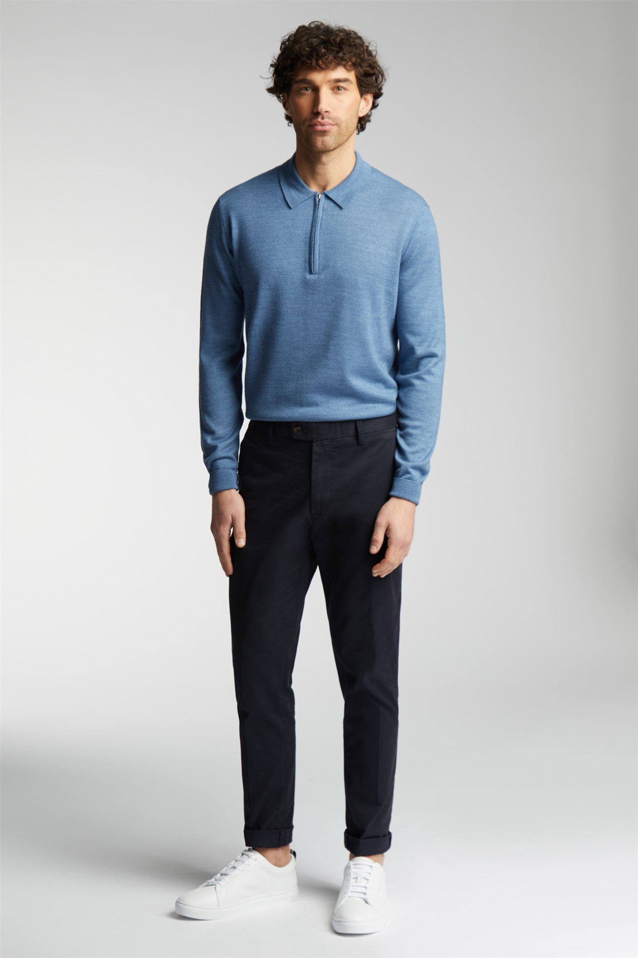Limehaus Tailored Fit Navy Chinos