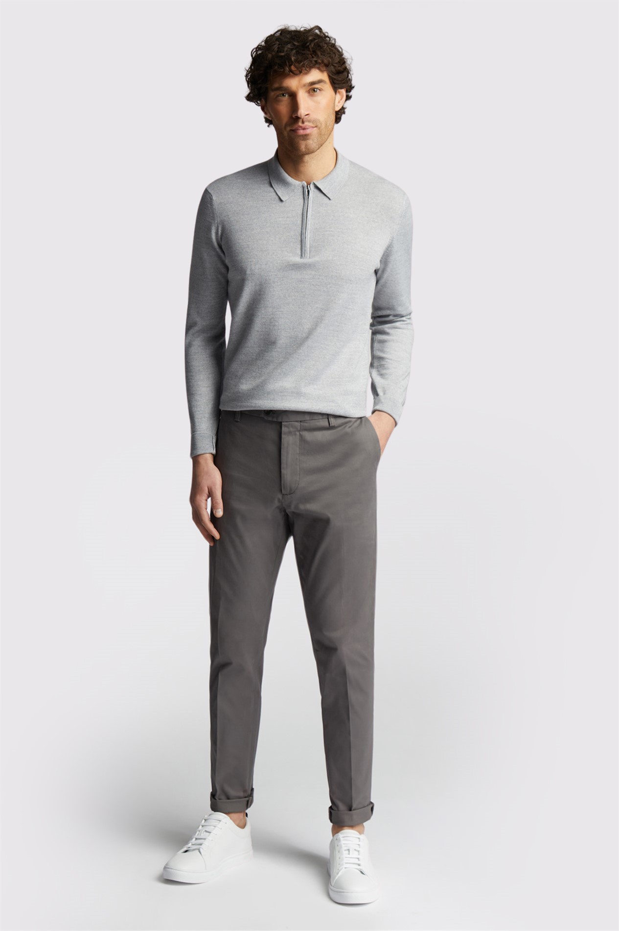 Limehaus Tailored Fit Grey Chinos