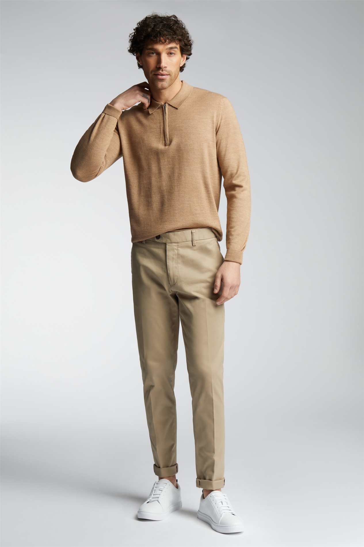 Limehaus Tailored Fit Beige Chinos