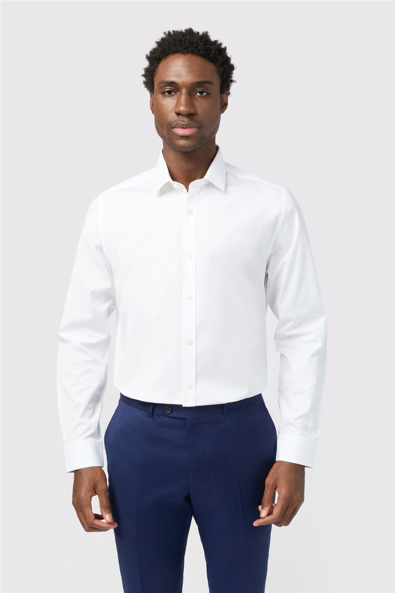 Alexandre Tailored Fit Luxury White Poplin Classic Collar Shirt