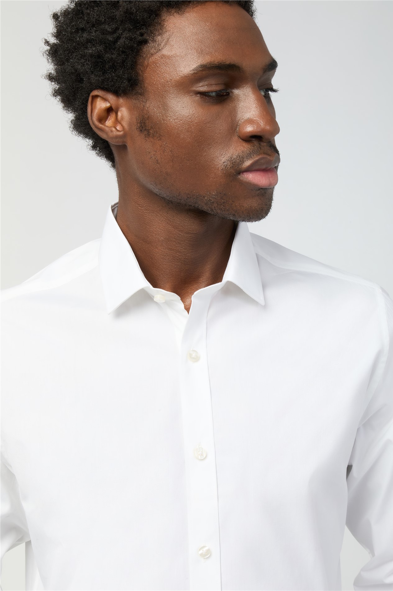Alexandre Tailored Fit Luxury White Poplin Classic Collar Shirt