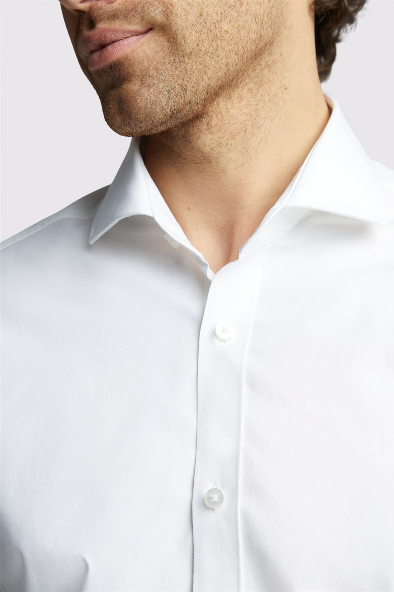 Alexandre Tailored Fit Luxury White Poplin Double Cuff Shirt