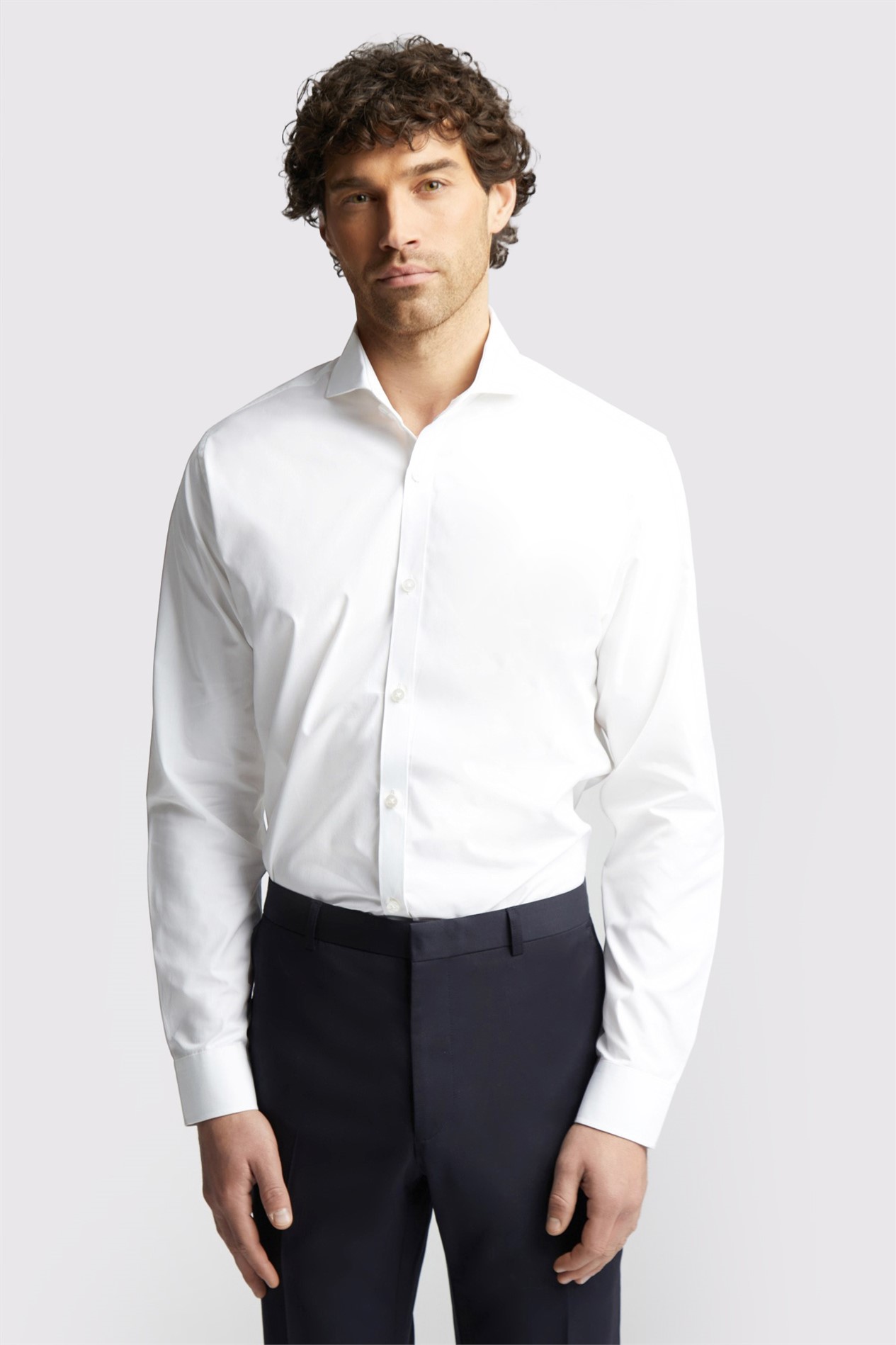 Alexandre Tailored Fit Luxury White Poplin Shirt