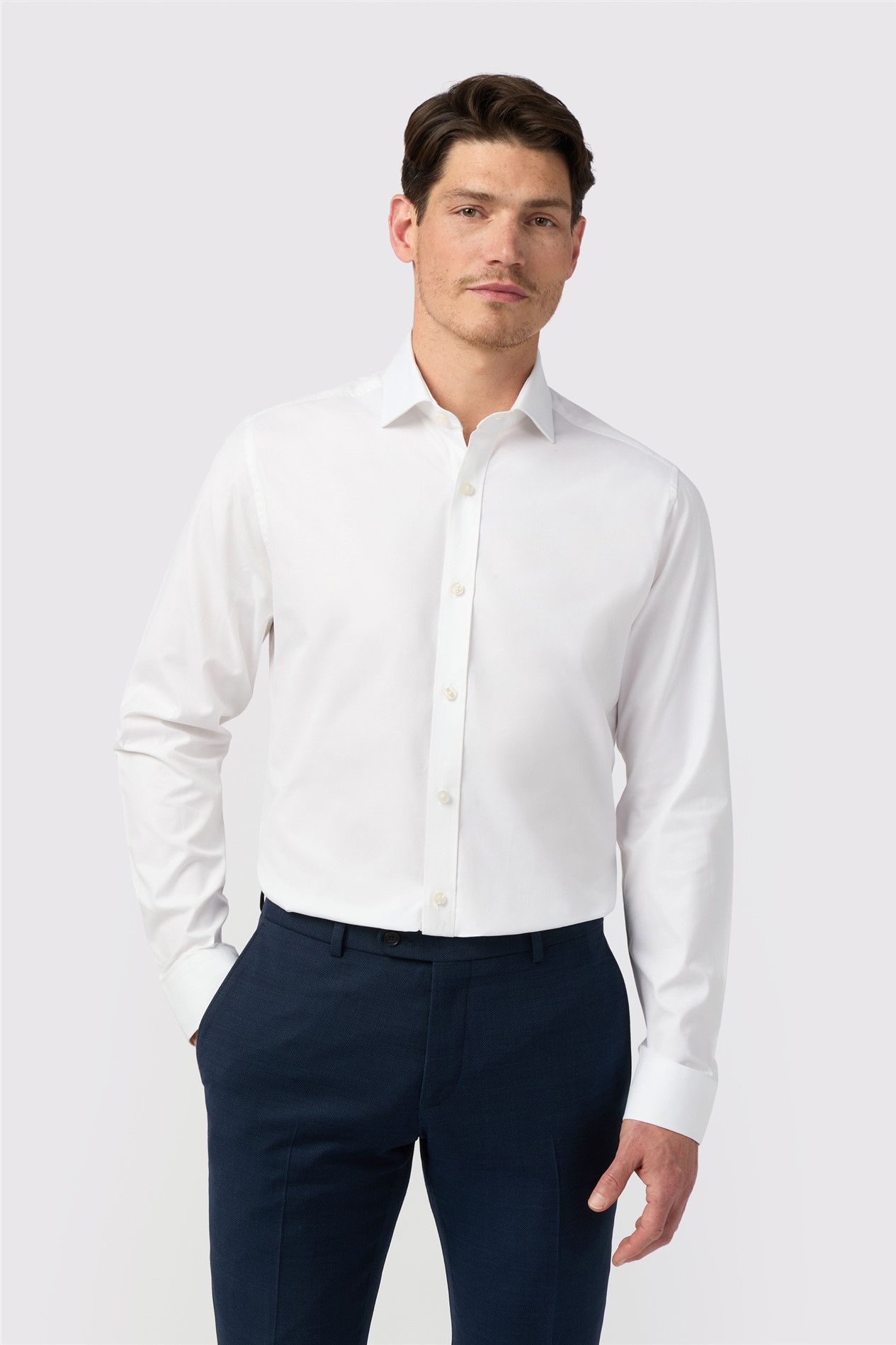 Alexandre Tailored Fit Luxury White Textured Shirt