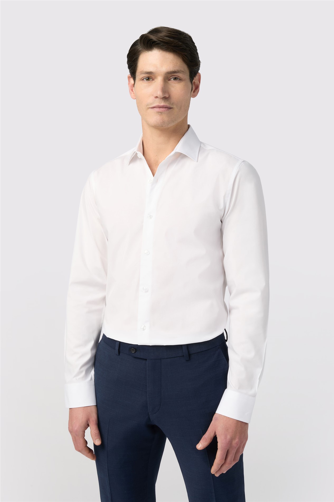 Limehaus Slim Fit White Stretch Shirt