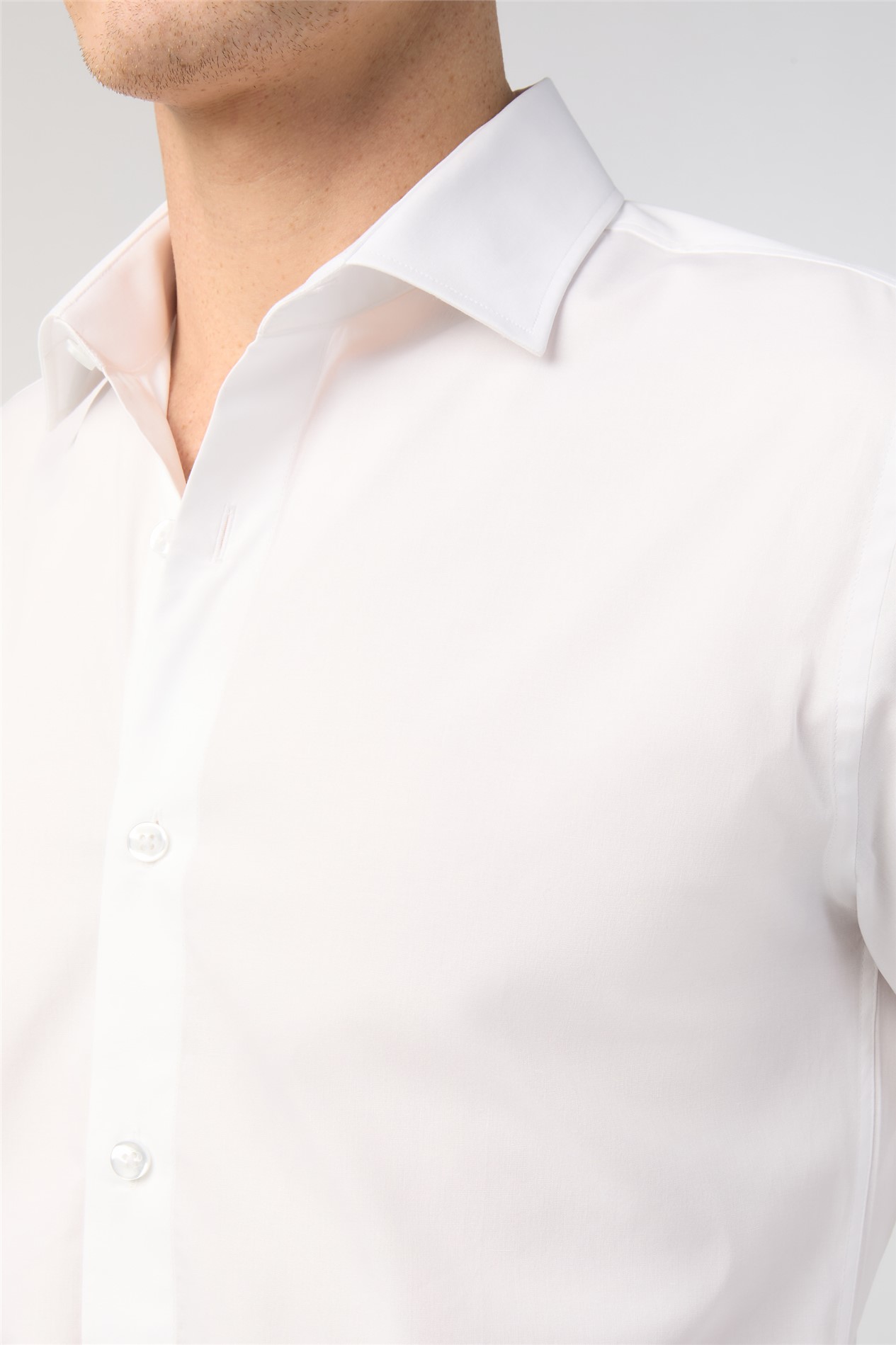 Limehaus Slim Fit White Stretch Shirt