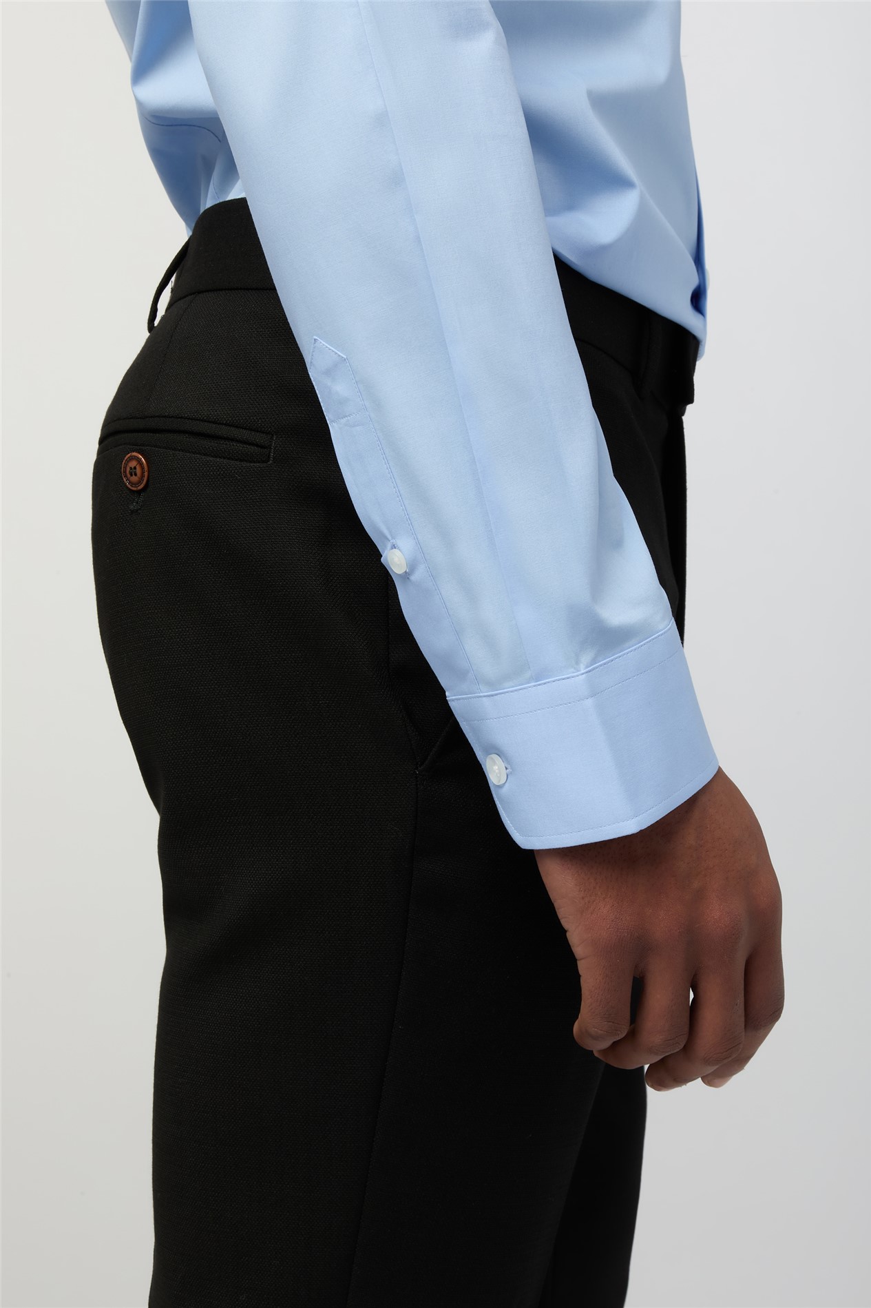  Slim Fit Blue Stretch Cutaway Collar Shirt