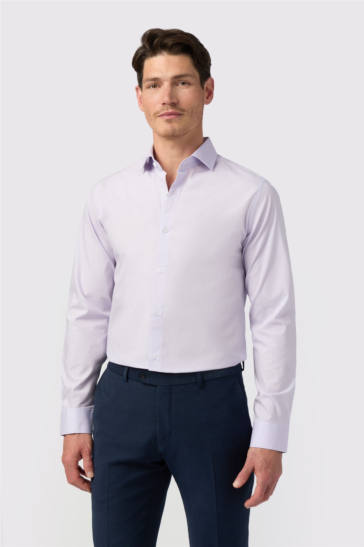 Limehaus Slim Fit Lilac Stretch Shirt