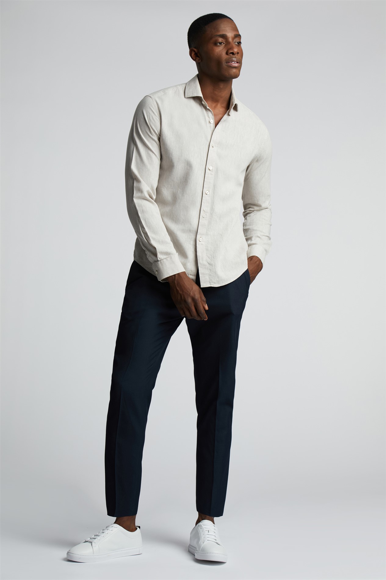 Limehaus Plain Linen Shirt - Stone