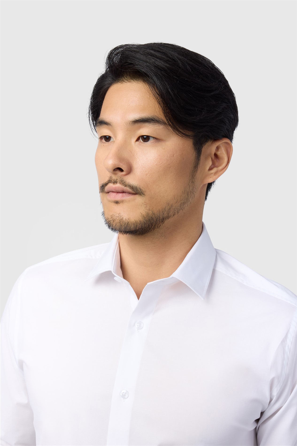 Limehaus Tailored Fit White Stretch Double Cuff Shirt