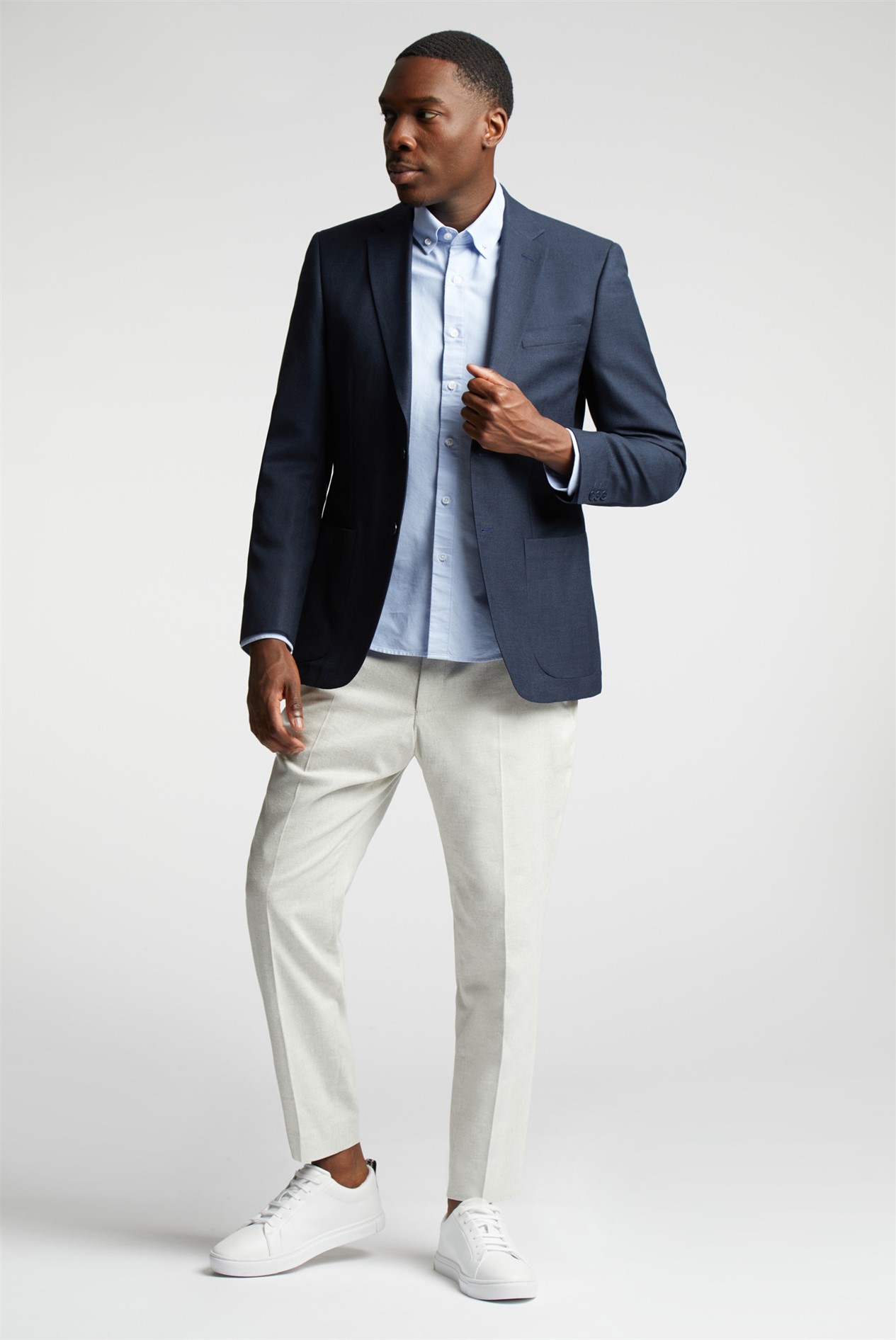 Alexandre Navy Hopsack Wool Blazer
