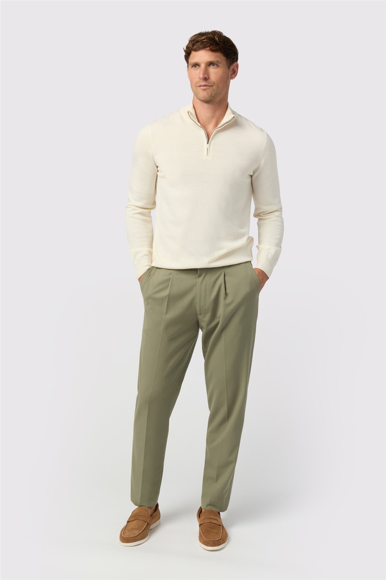 Melka Ecru Zip Neck Jumper