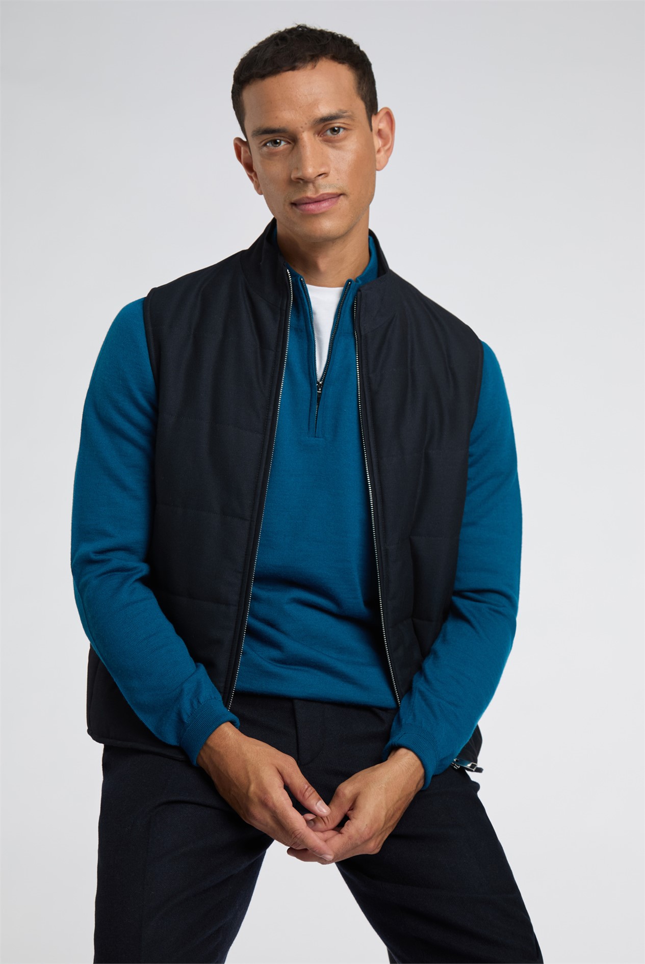 Melka Teal Zip Neck Jumper