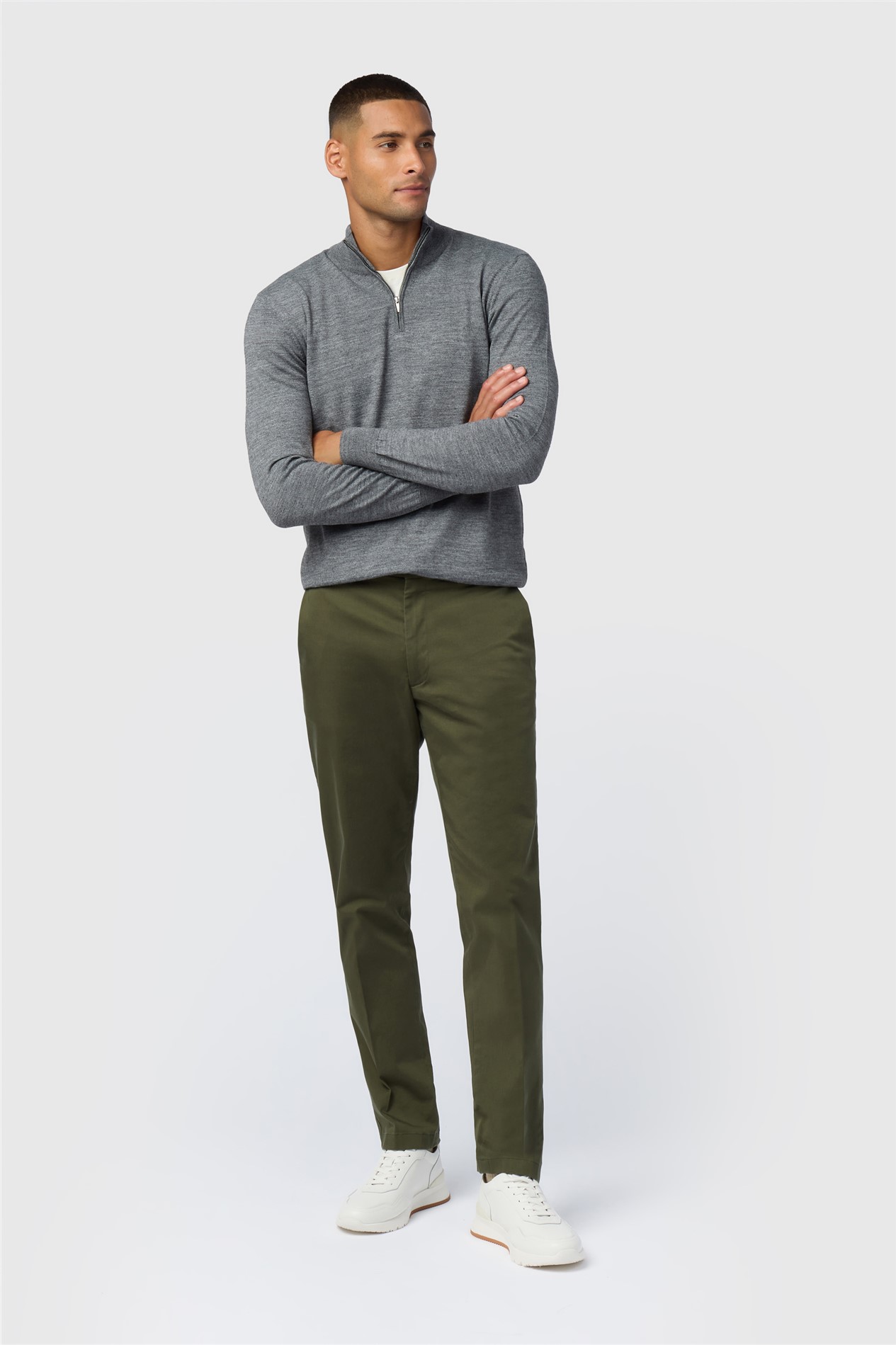 Melka Grey Zip Neck Jumper