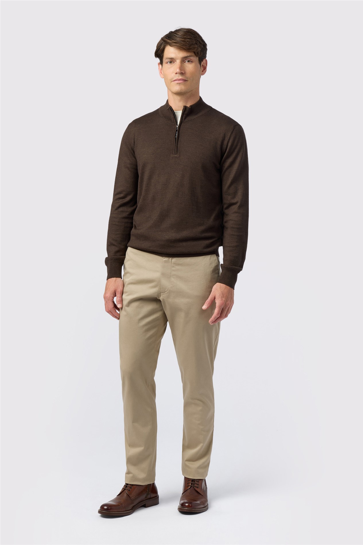 Melka Chocolate Zip Neck Jumper