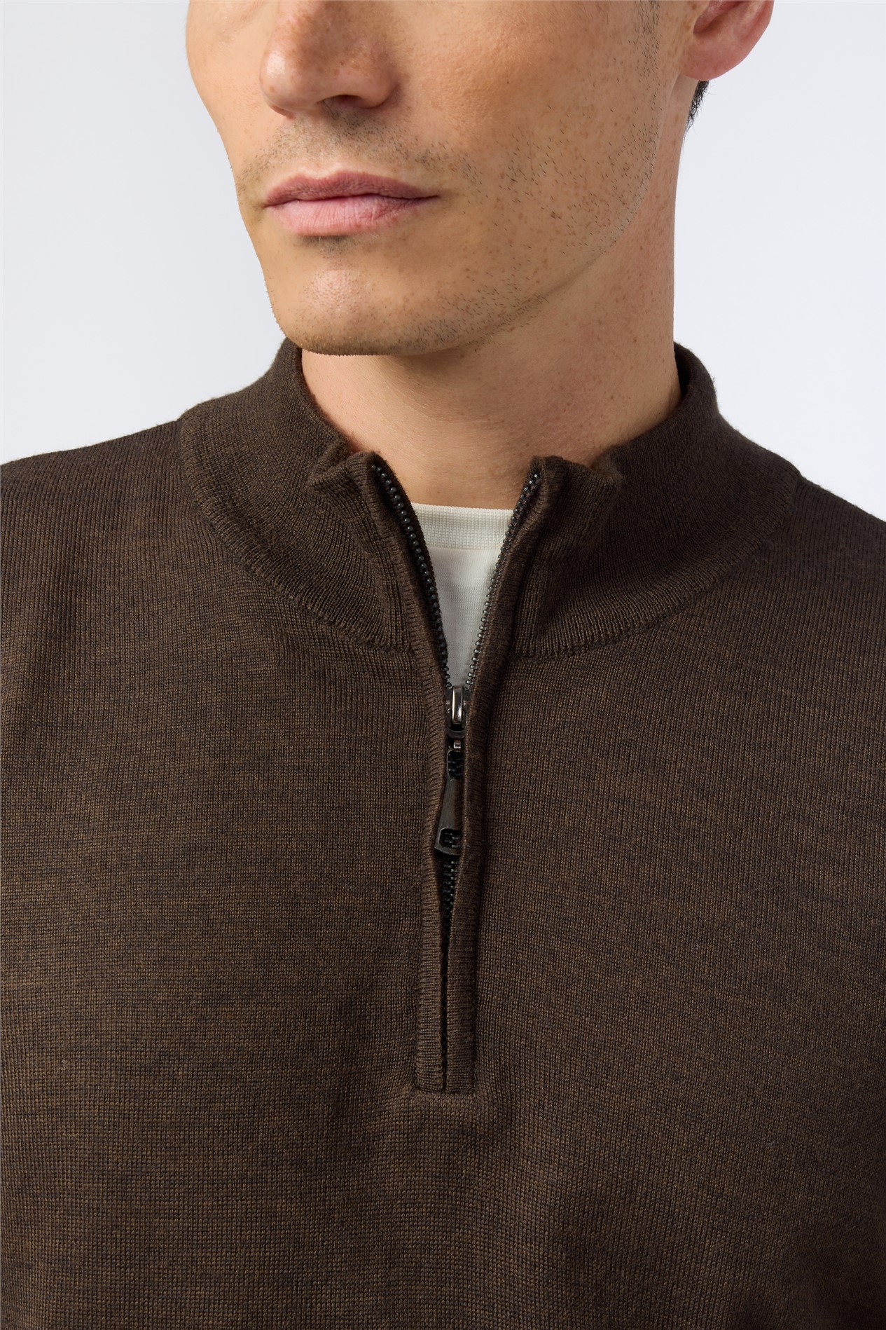 Melka Chocolate Zip Neck Jumper