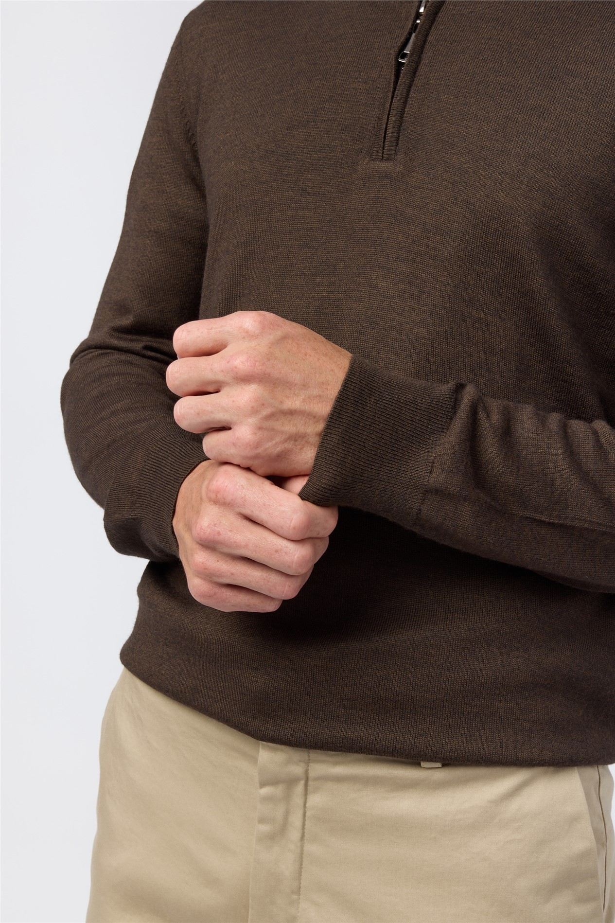 Melka Chocolate Zip Neck Jumper