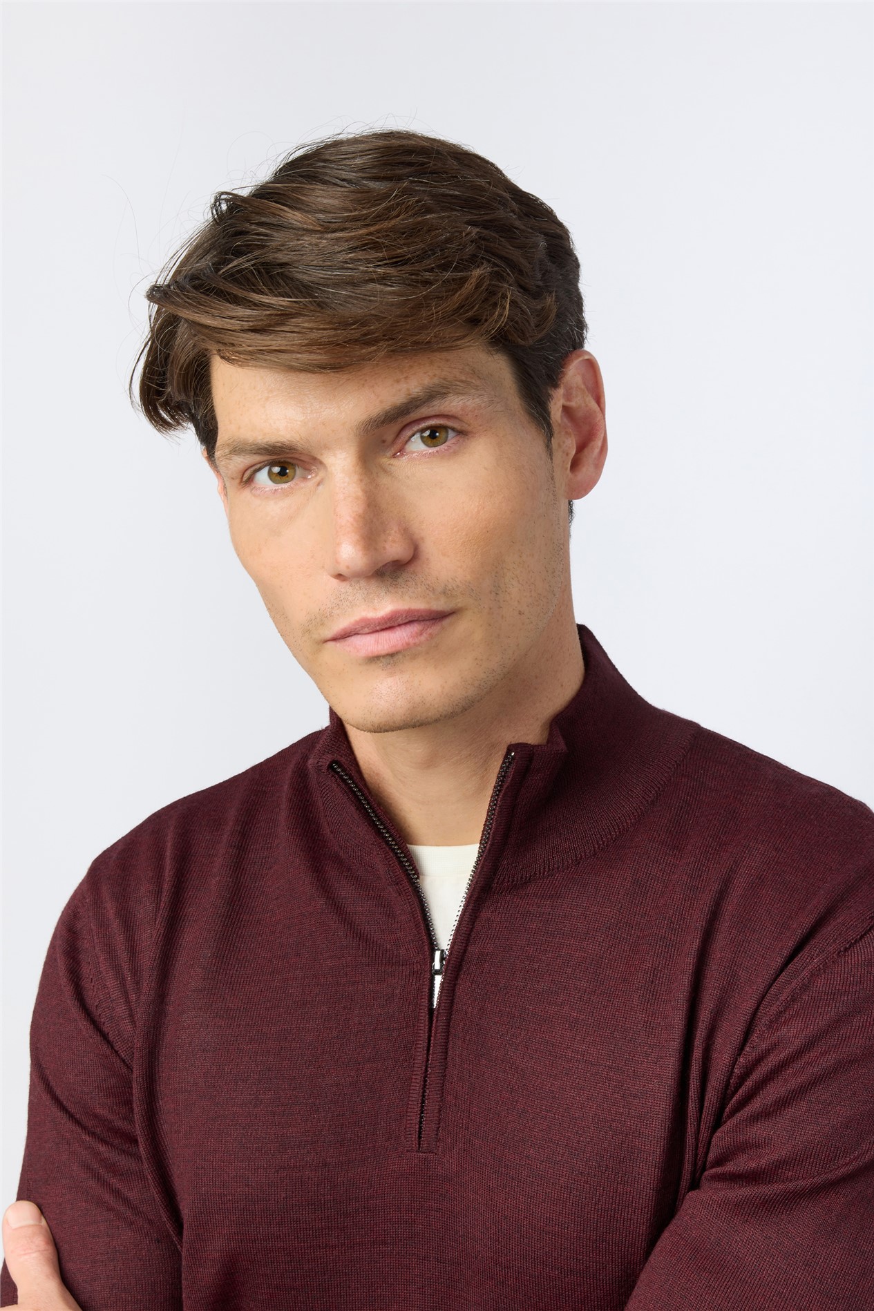 Melka Burgundy Zip Neck Jumper