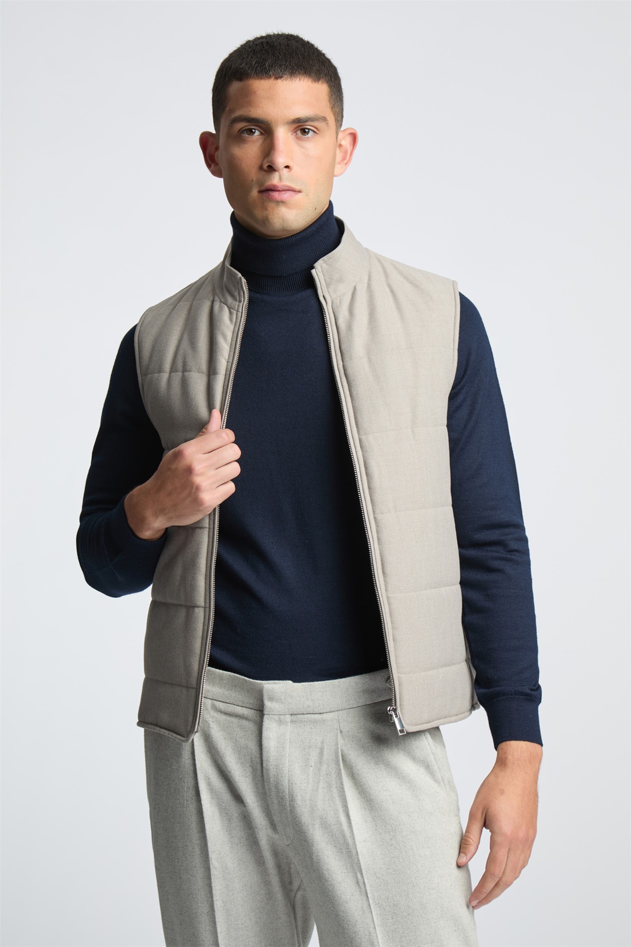 Melka Navy Merino Knit Roll Neck Jumper