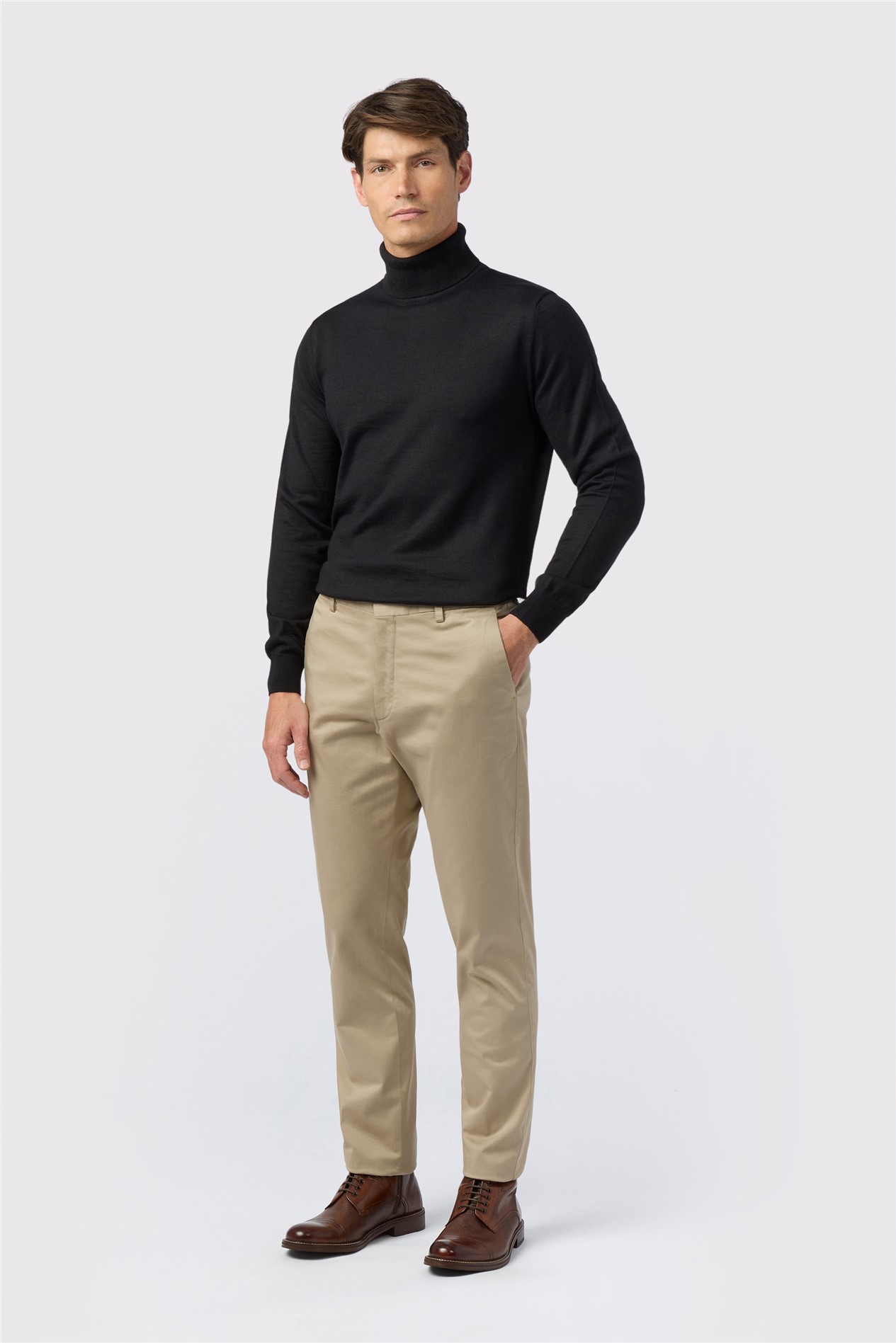 Melka Black Merino Knit Roll Neck Jumper