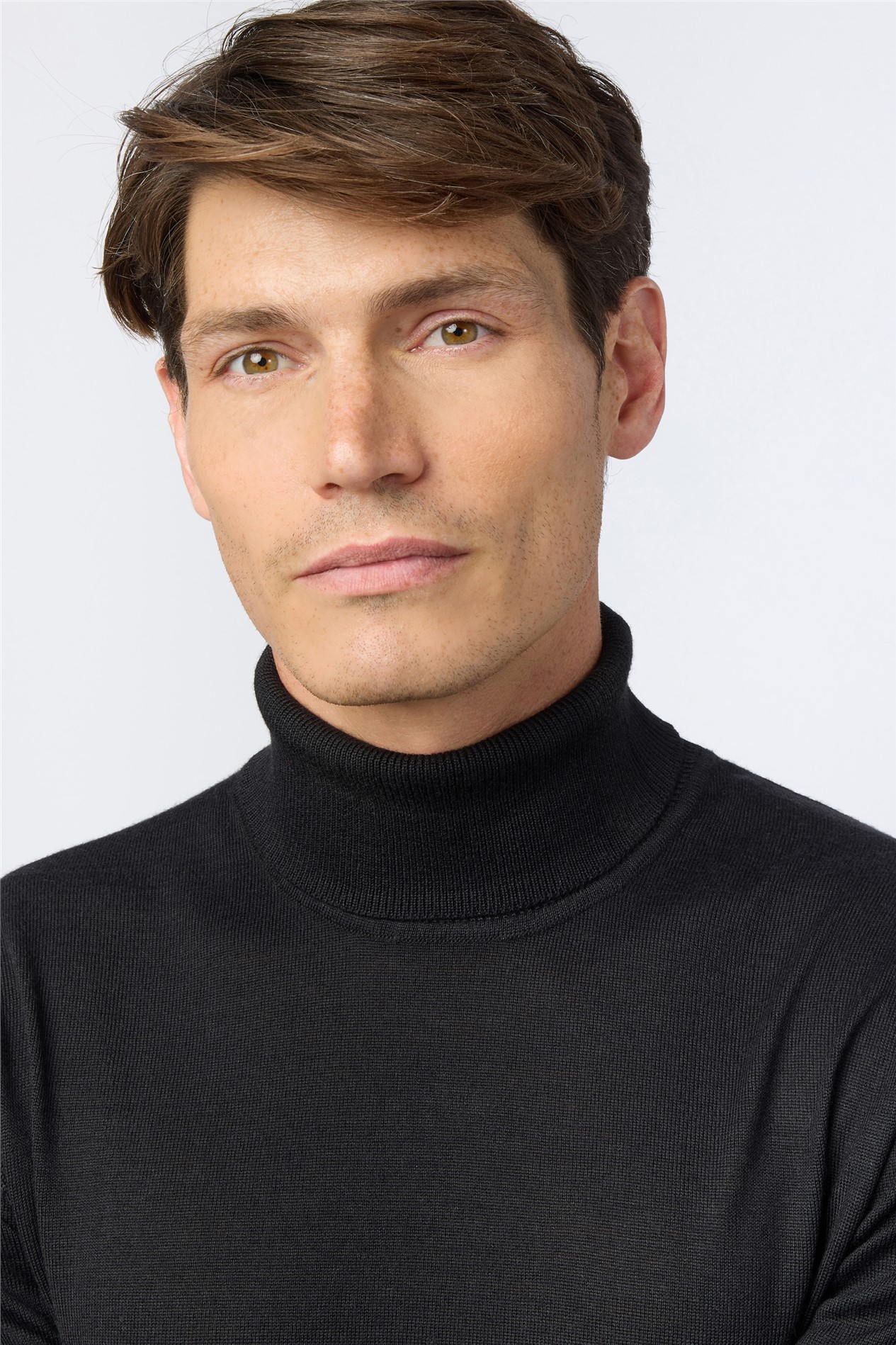 Melka Black Merino Knit Roll Neck Jumper