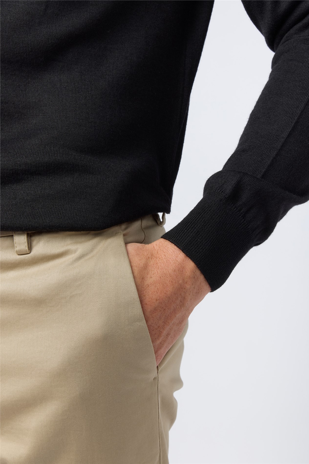 Melka Black Merino Knit Roll Neck Jumper