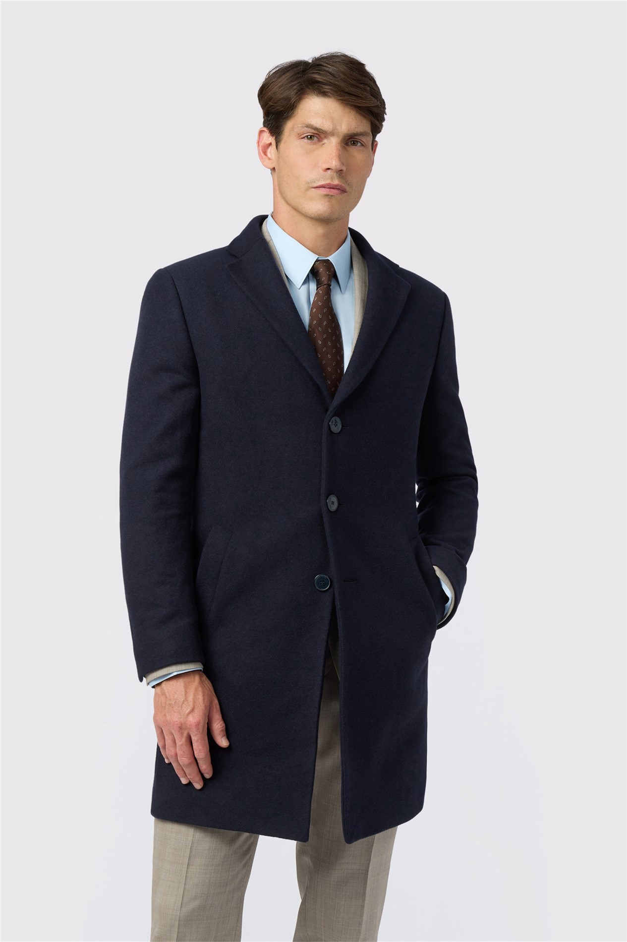 Alexandre Cashmere Blend Navy Overcoat