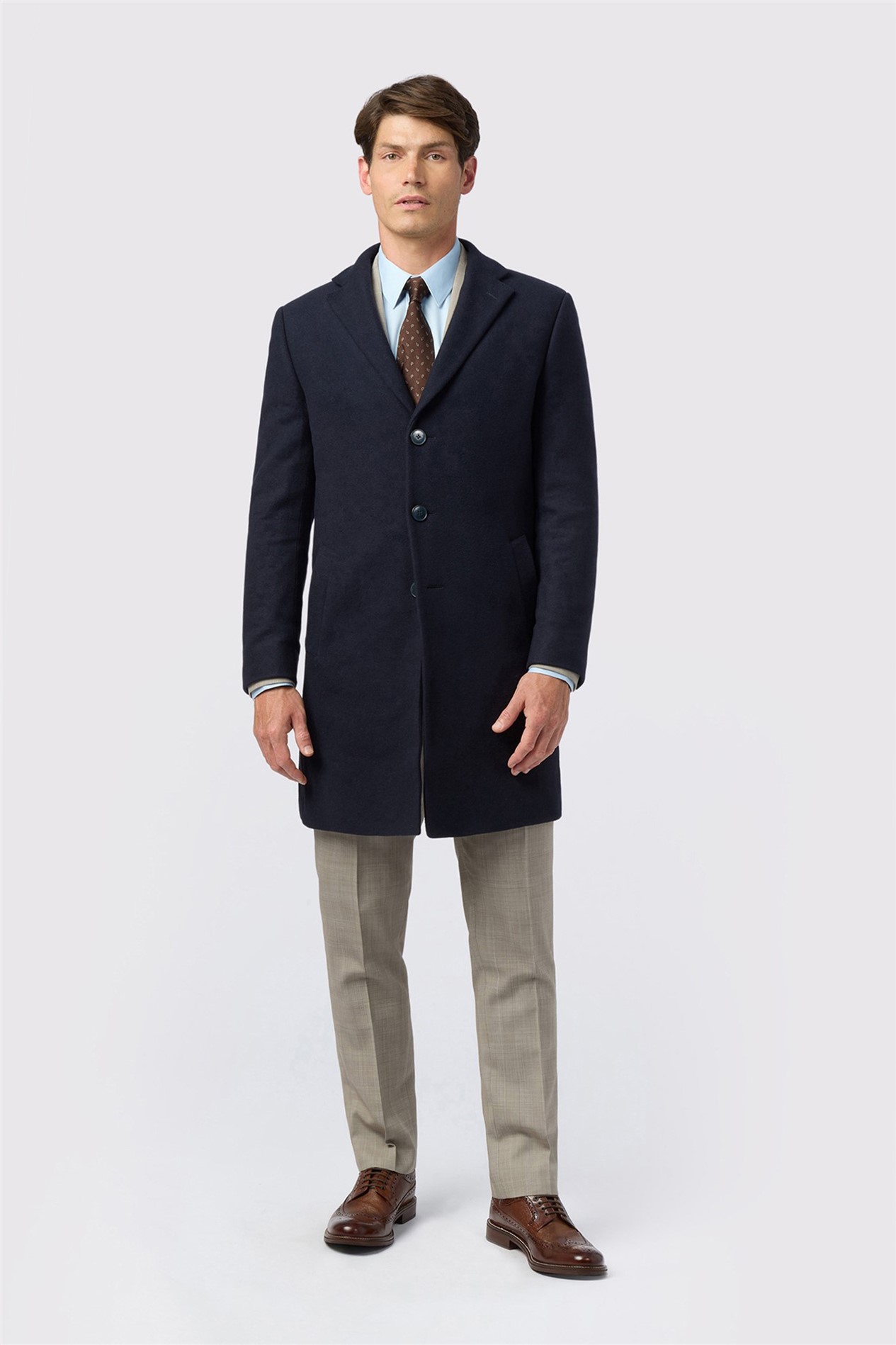 Alexandre Cashmere Blend Navy Overcoat