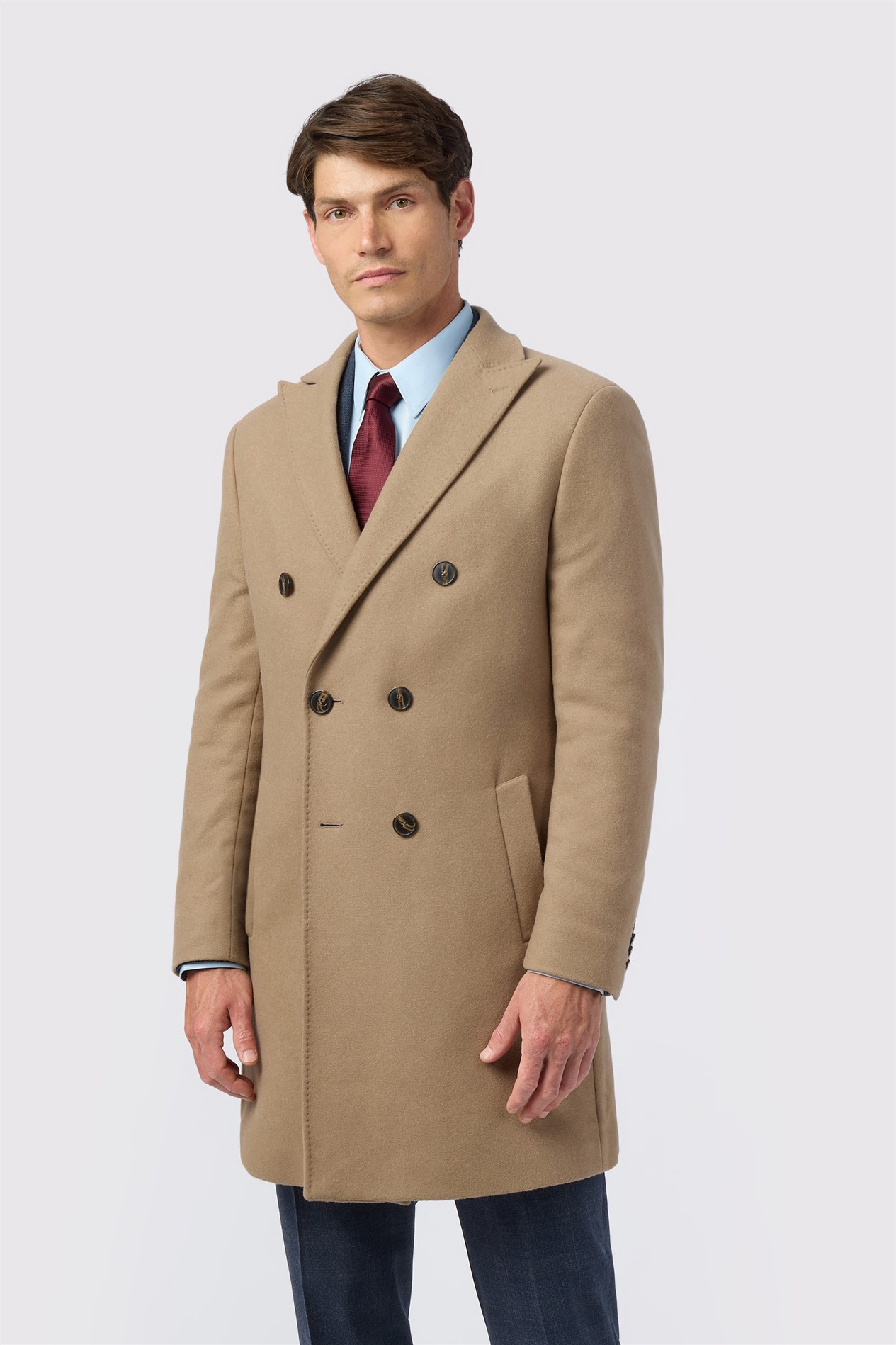 Alexandre Cashmere Blend Oatmeal Overcoat