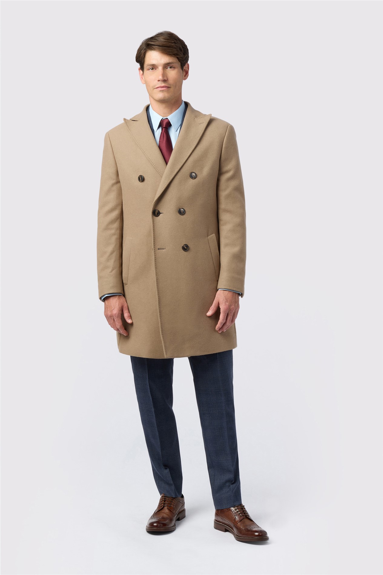Alexandre Cashmere Blend Oatmeal Overcoat