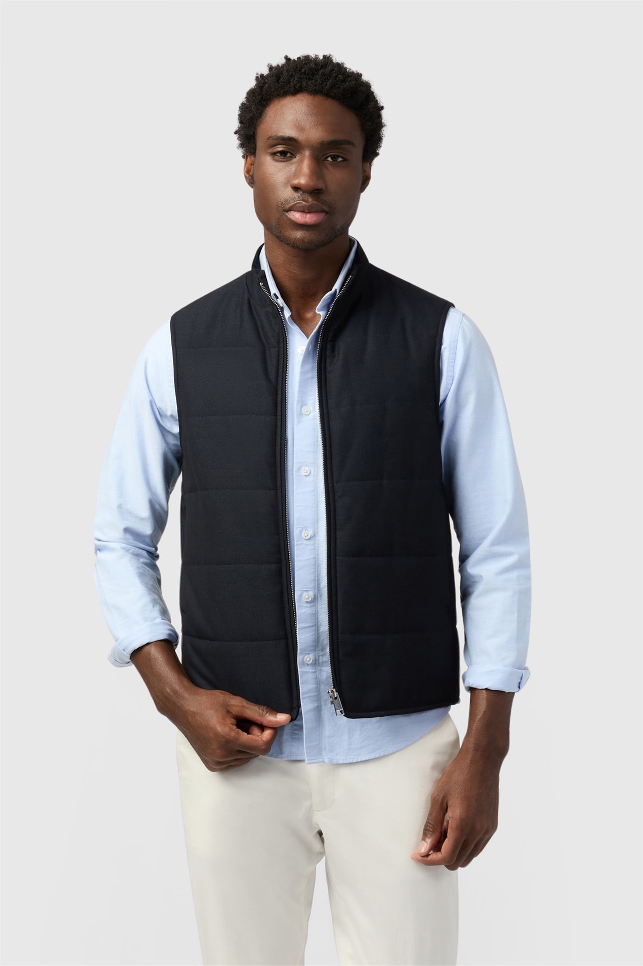 Melka Navy Zip Through Gilet