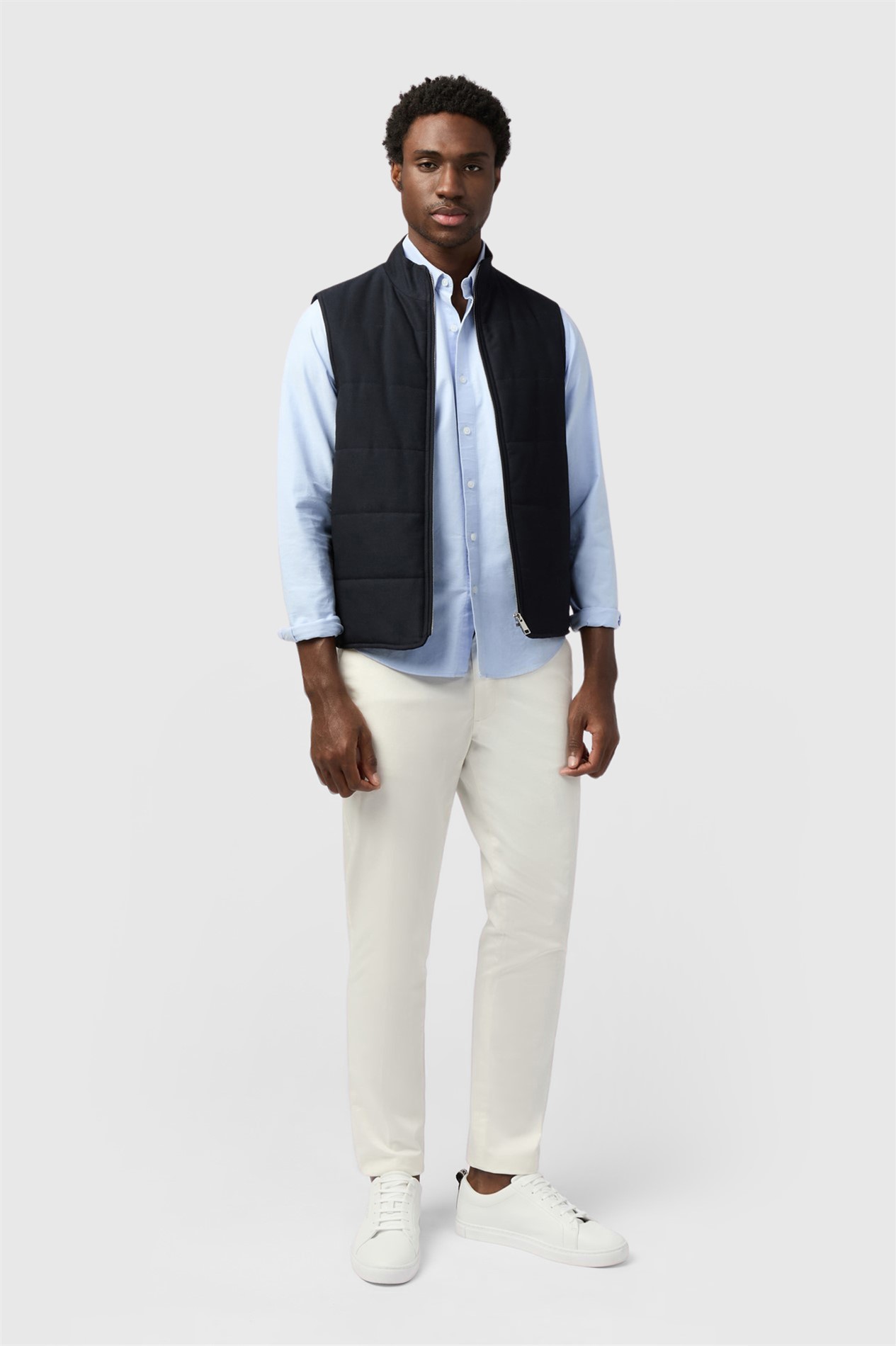 Melka Navy Zip Through Gilet