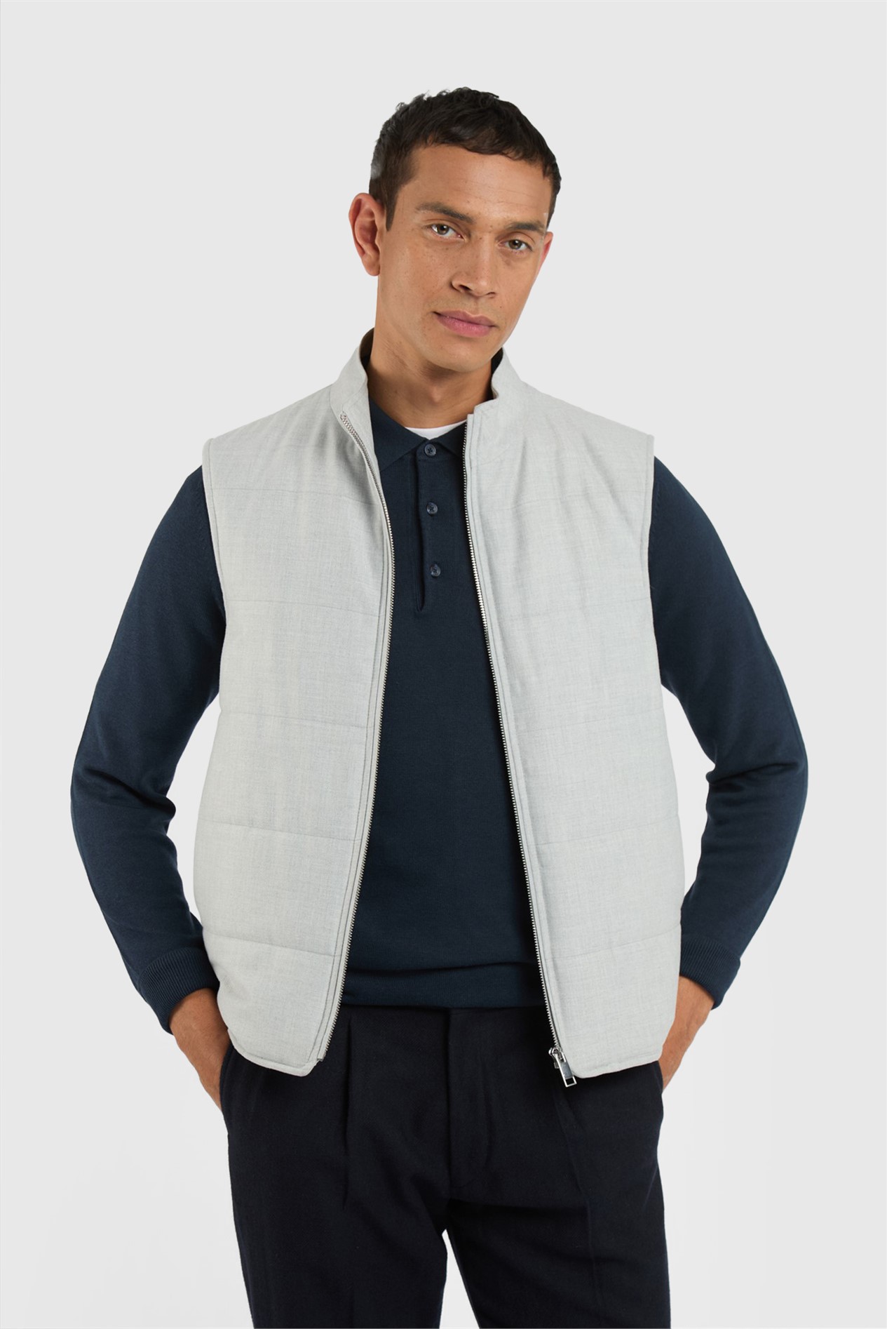 Melka Grey Zip Through Gilet