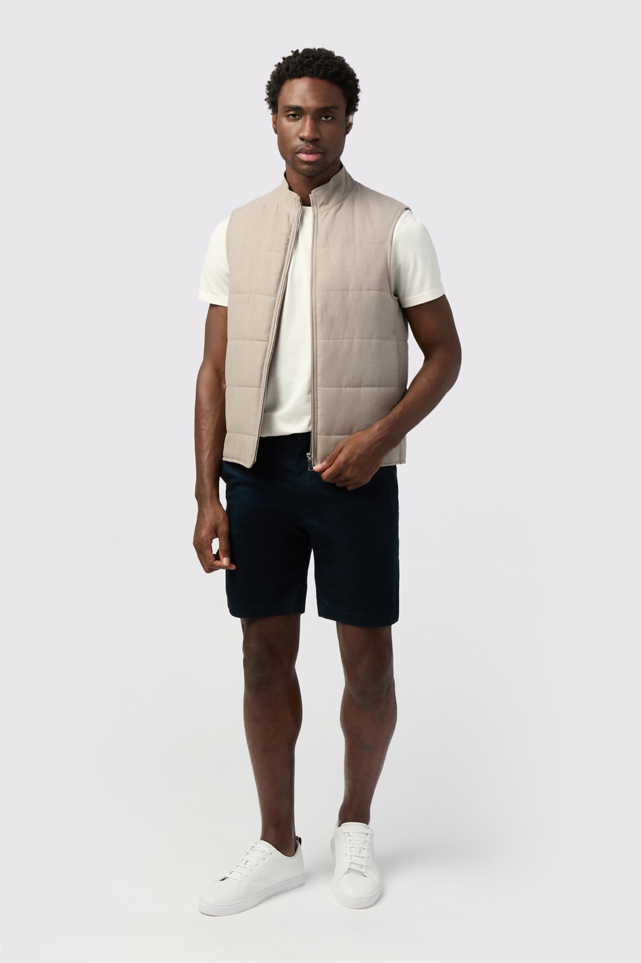 Melka Beige Zip Through Gilet