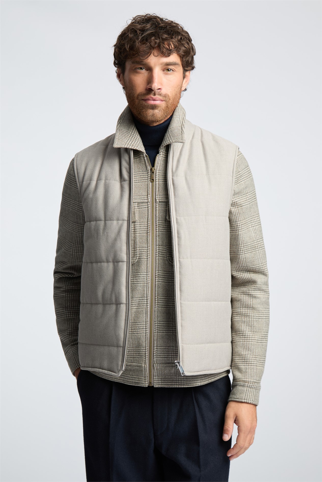 Melka Beige Zip Through Gilet