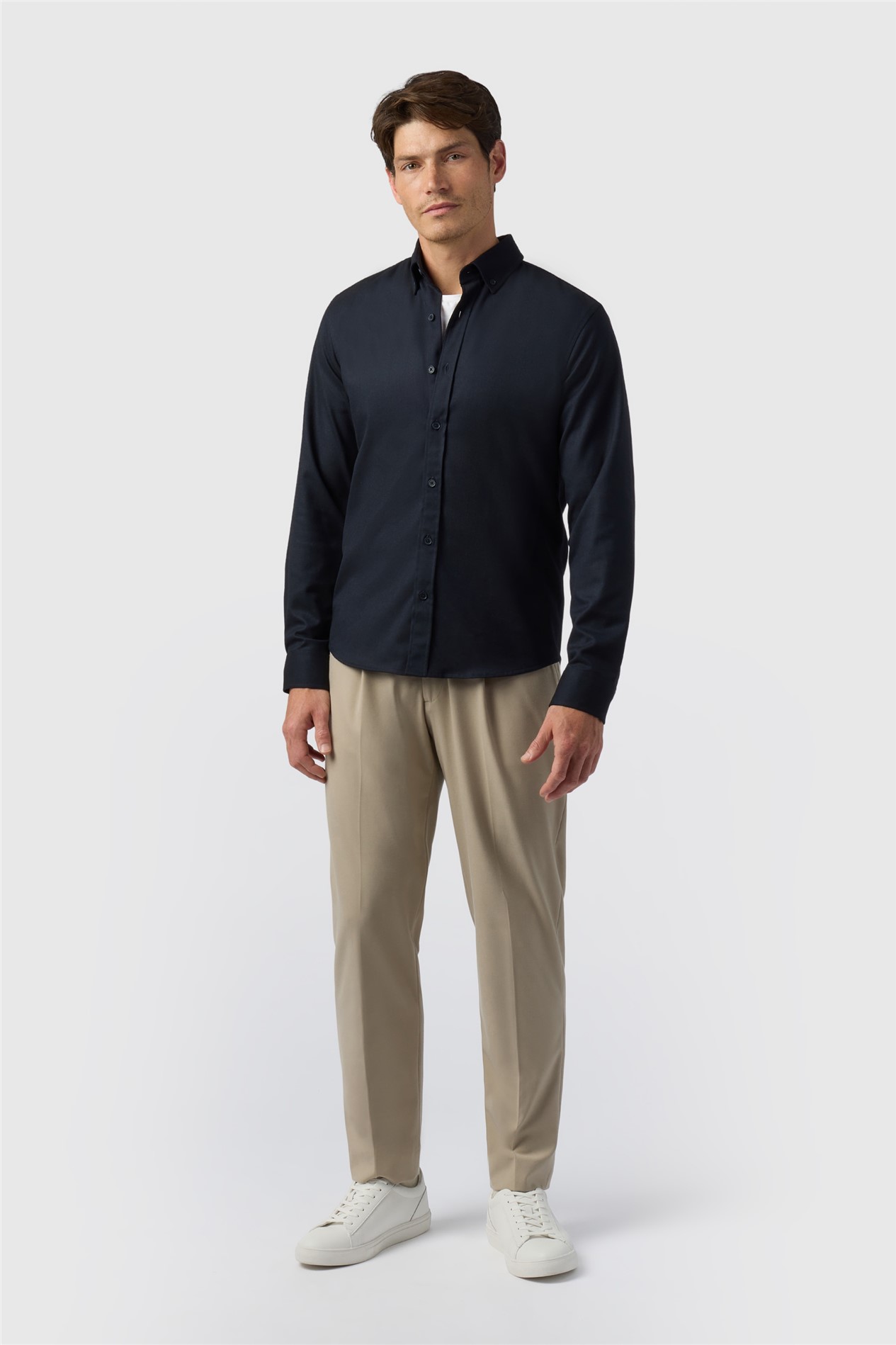 Melka Navy Button Down Collar Overshirt