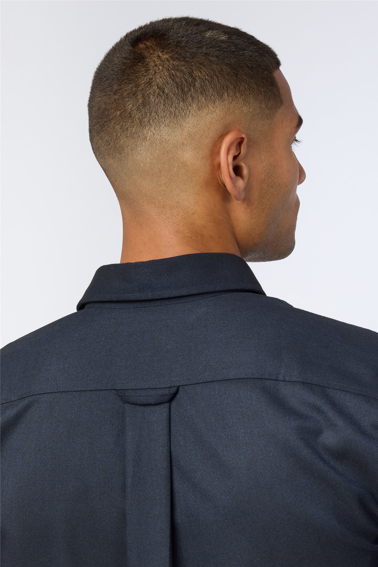 Melka Navy Button Down Collar Overshirt