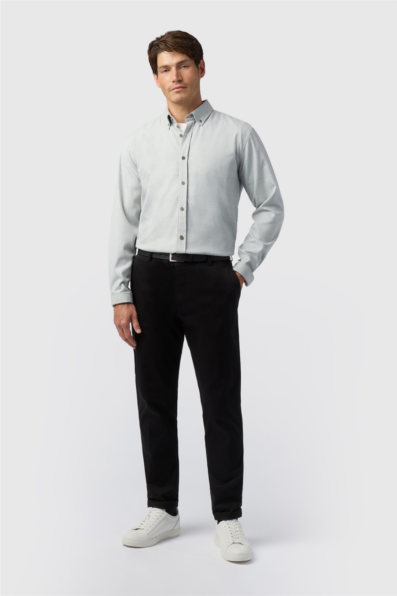 Melka Grey Button Down Collar Overshirt