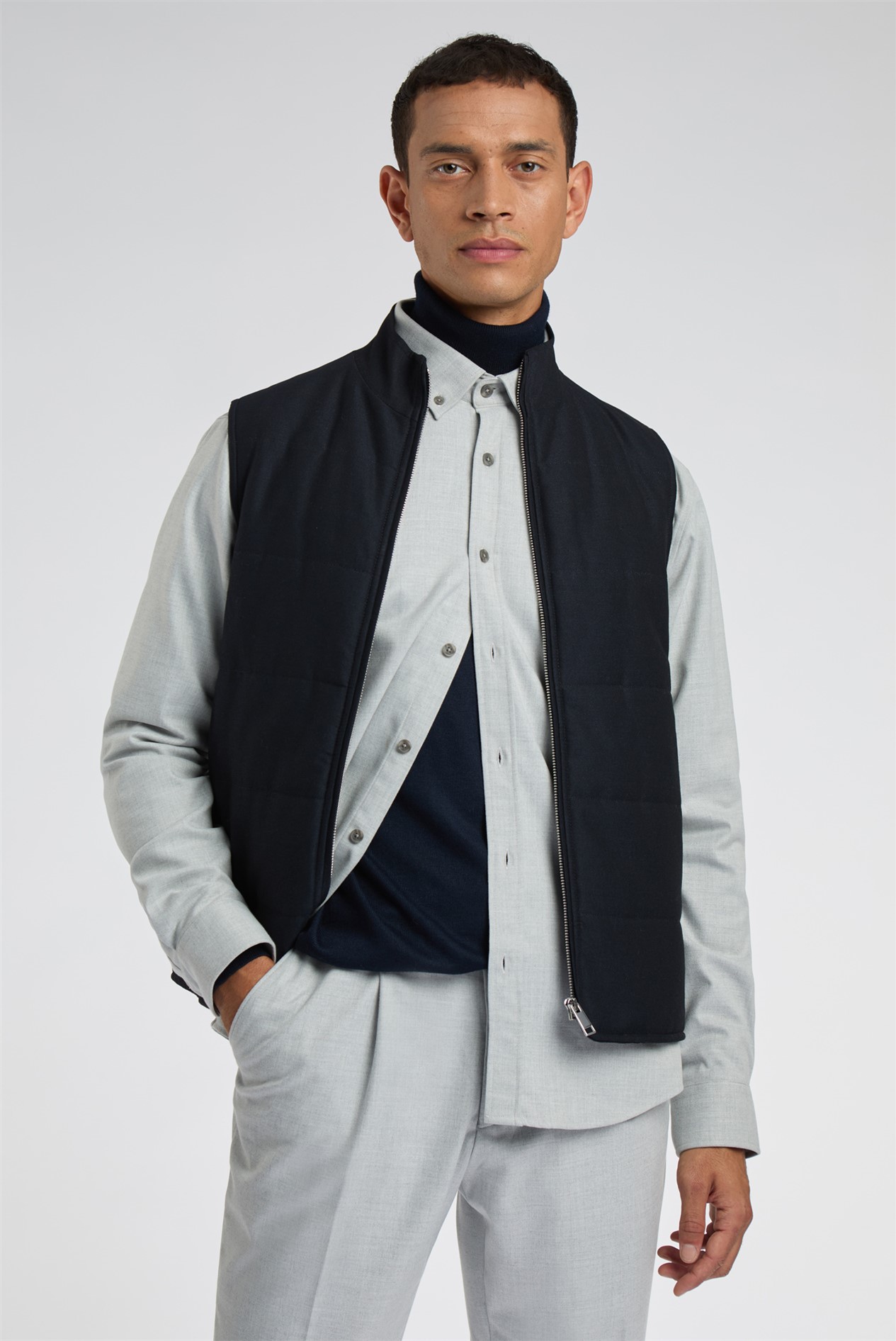 Melka Grey Button Down Collar Overshirt