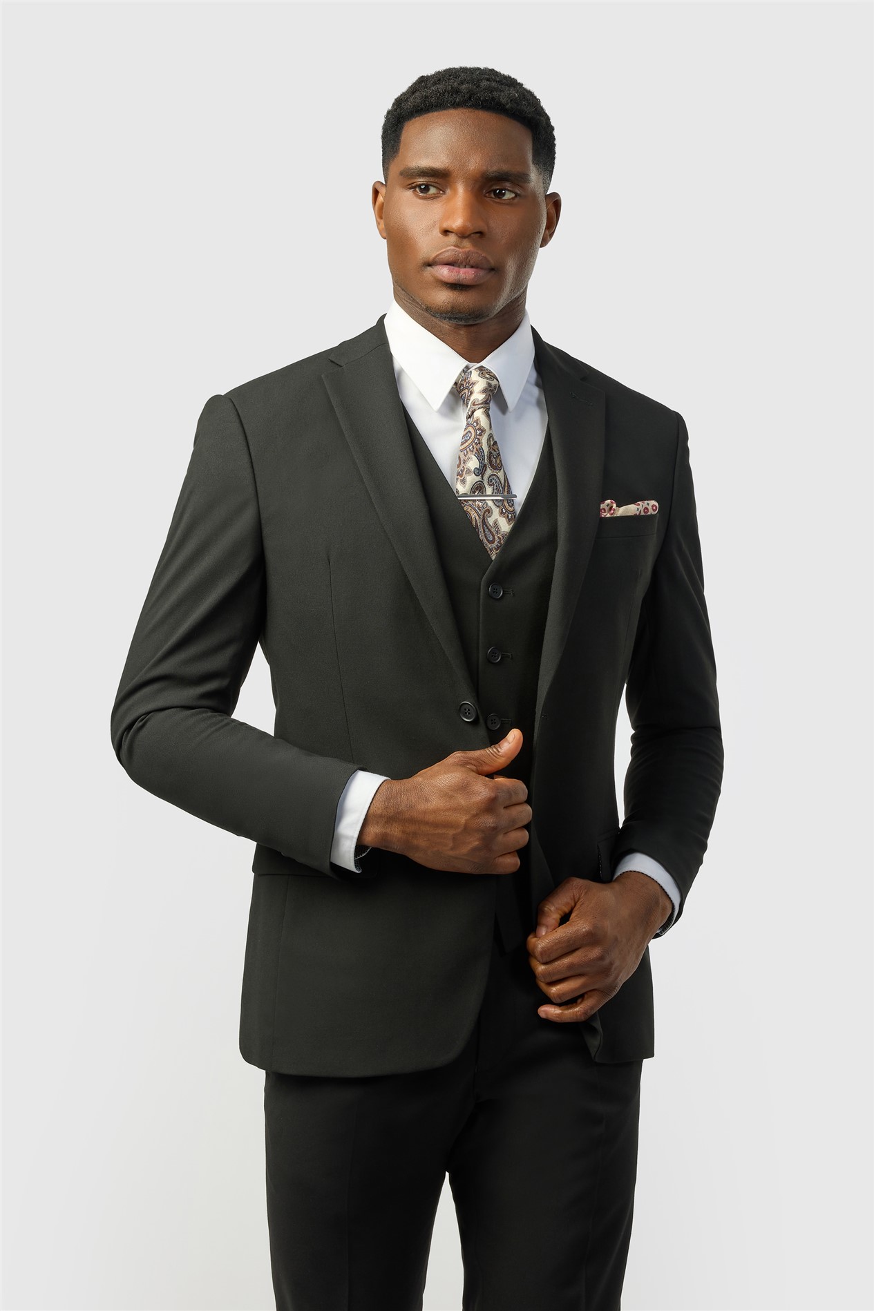 Limehaus Slim Fit Black Stretch Suit Jacket