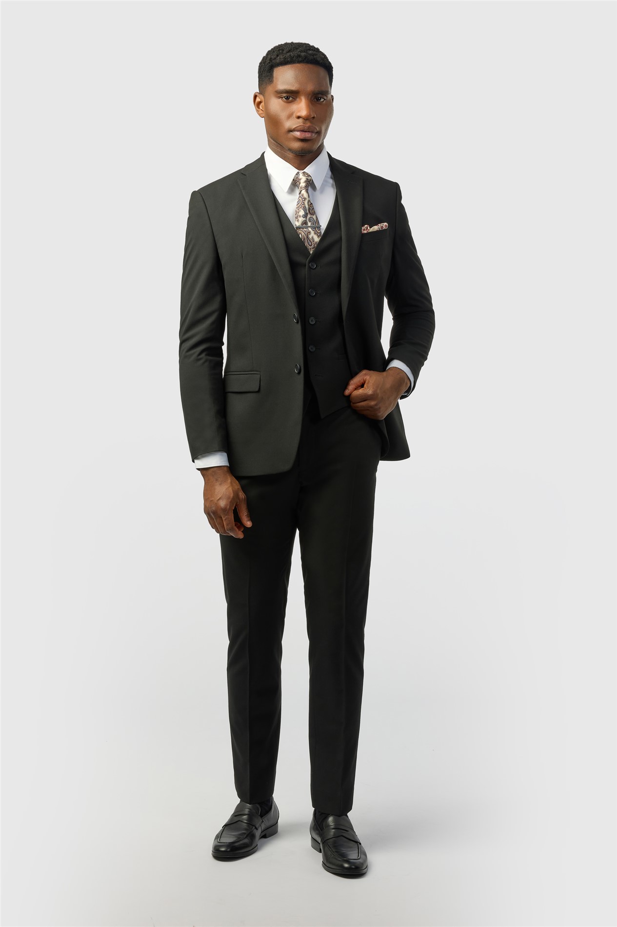 Limehaus Slim Fit Black Stretch Suit Jacket