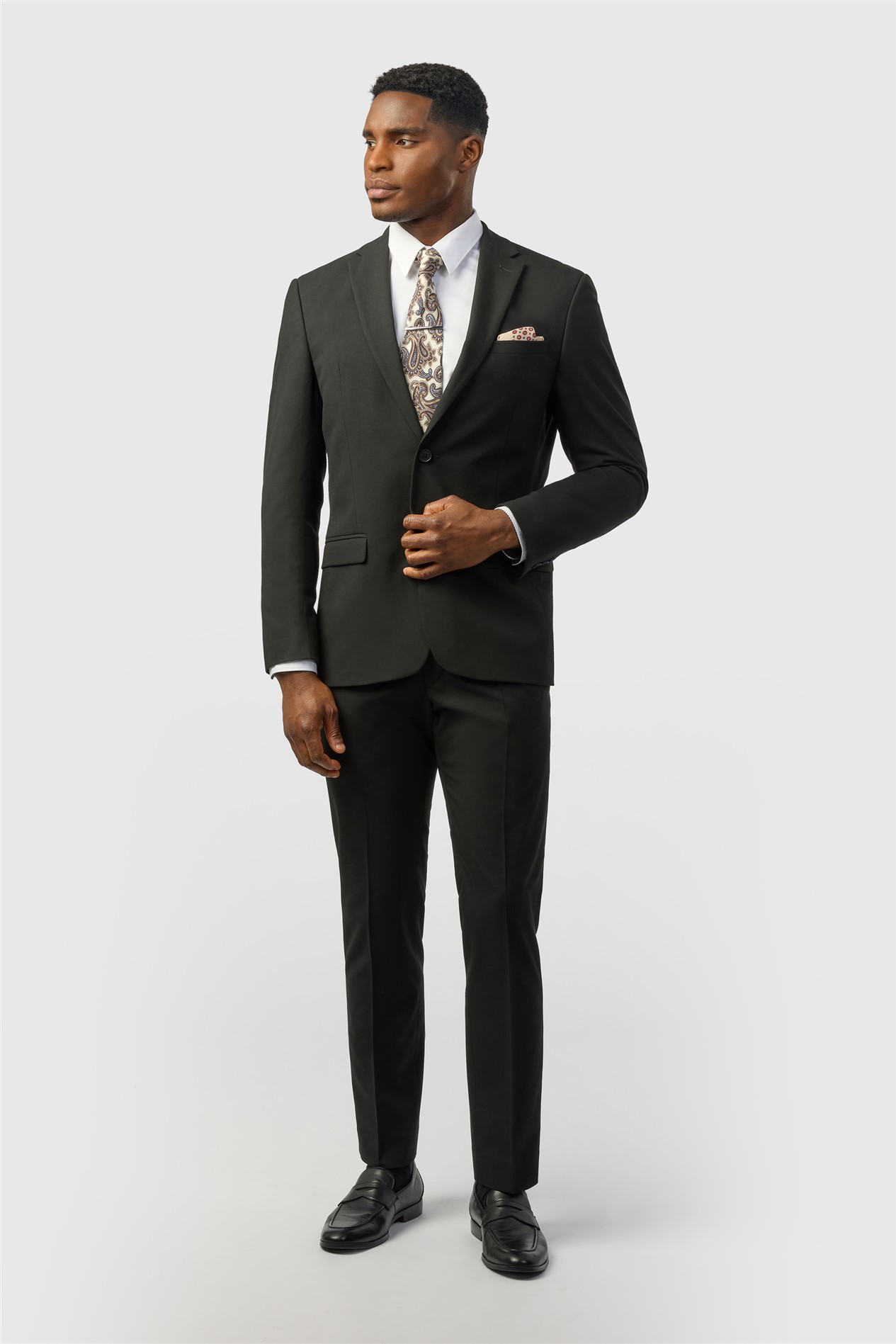 Limehaus Slim Fit Black Stretch Suit Jacket