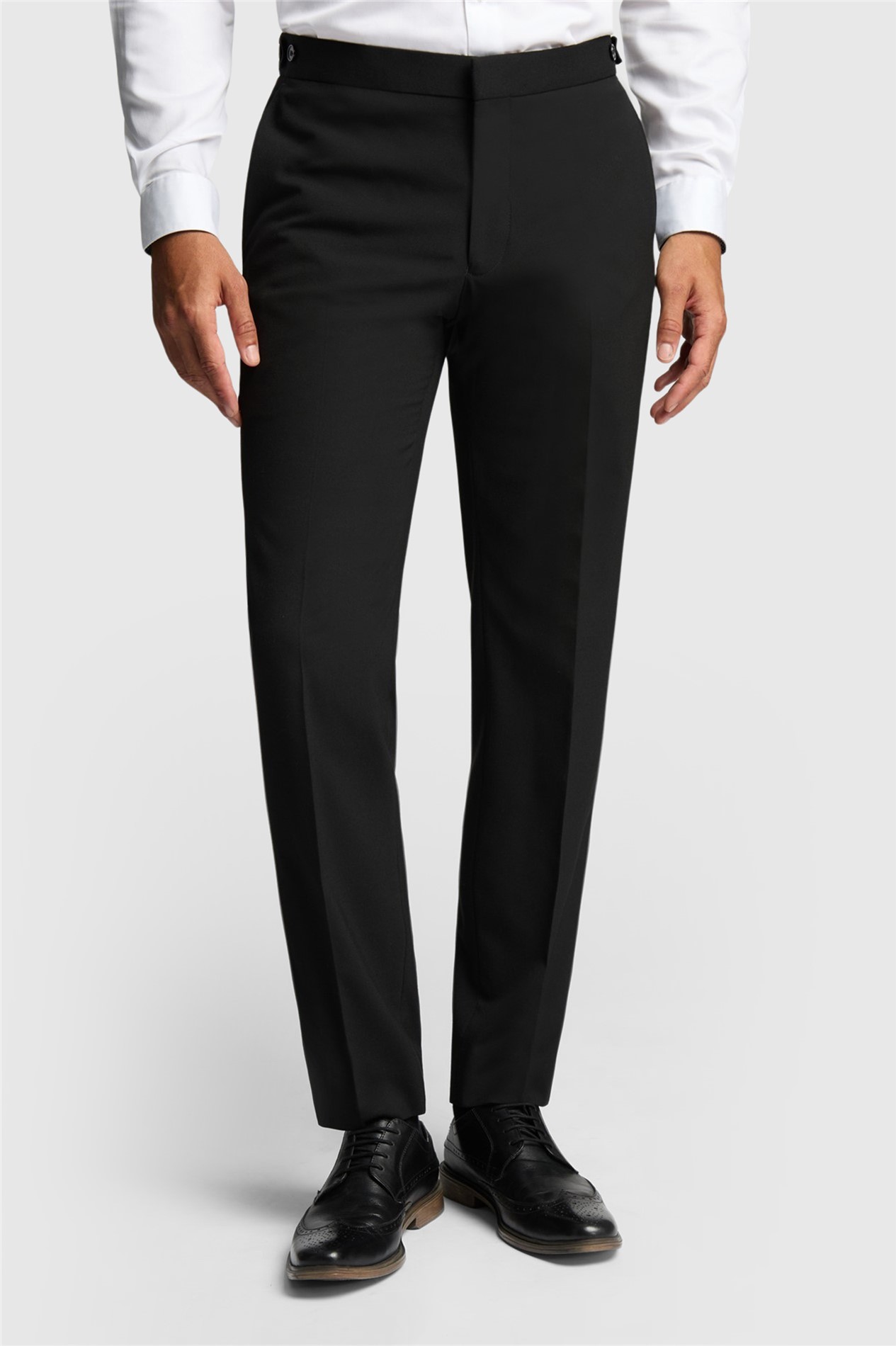 Limehaus Slim Fit Black Stretch Suit Trousers