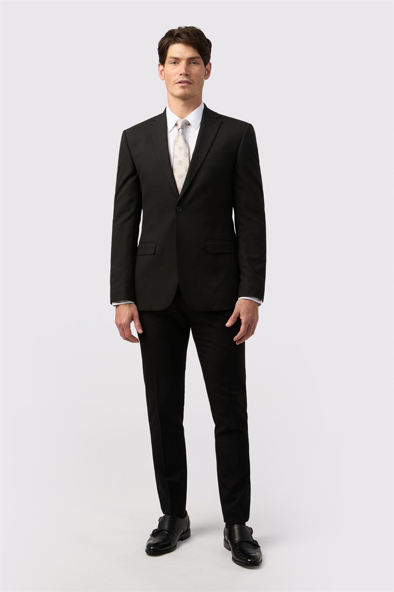 Limehaus Tailored Fit Black Stretch Suit Jacket