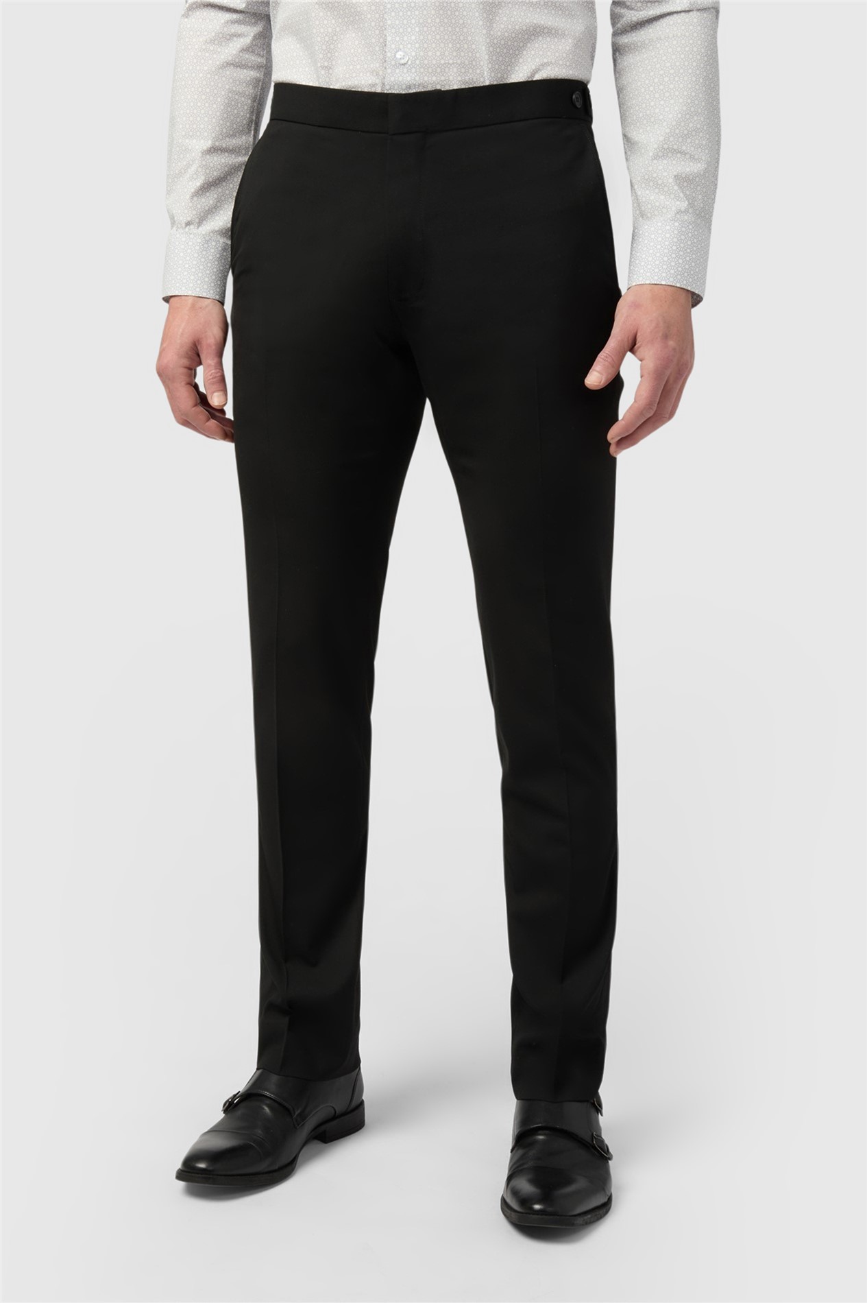 Limehaus Tailored Fit Black Stretch Trousers